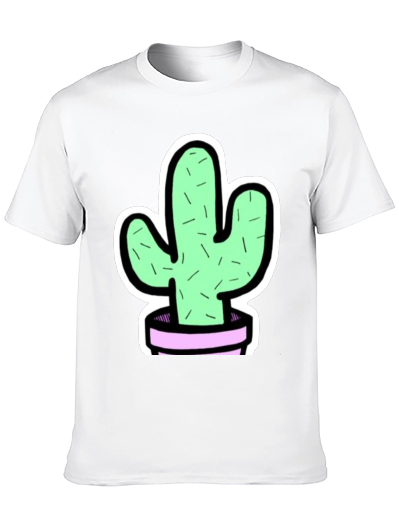 Cactus Graphic Tee - Trendy Black T-Shirt