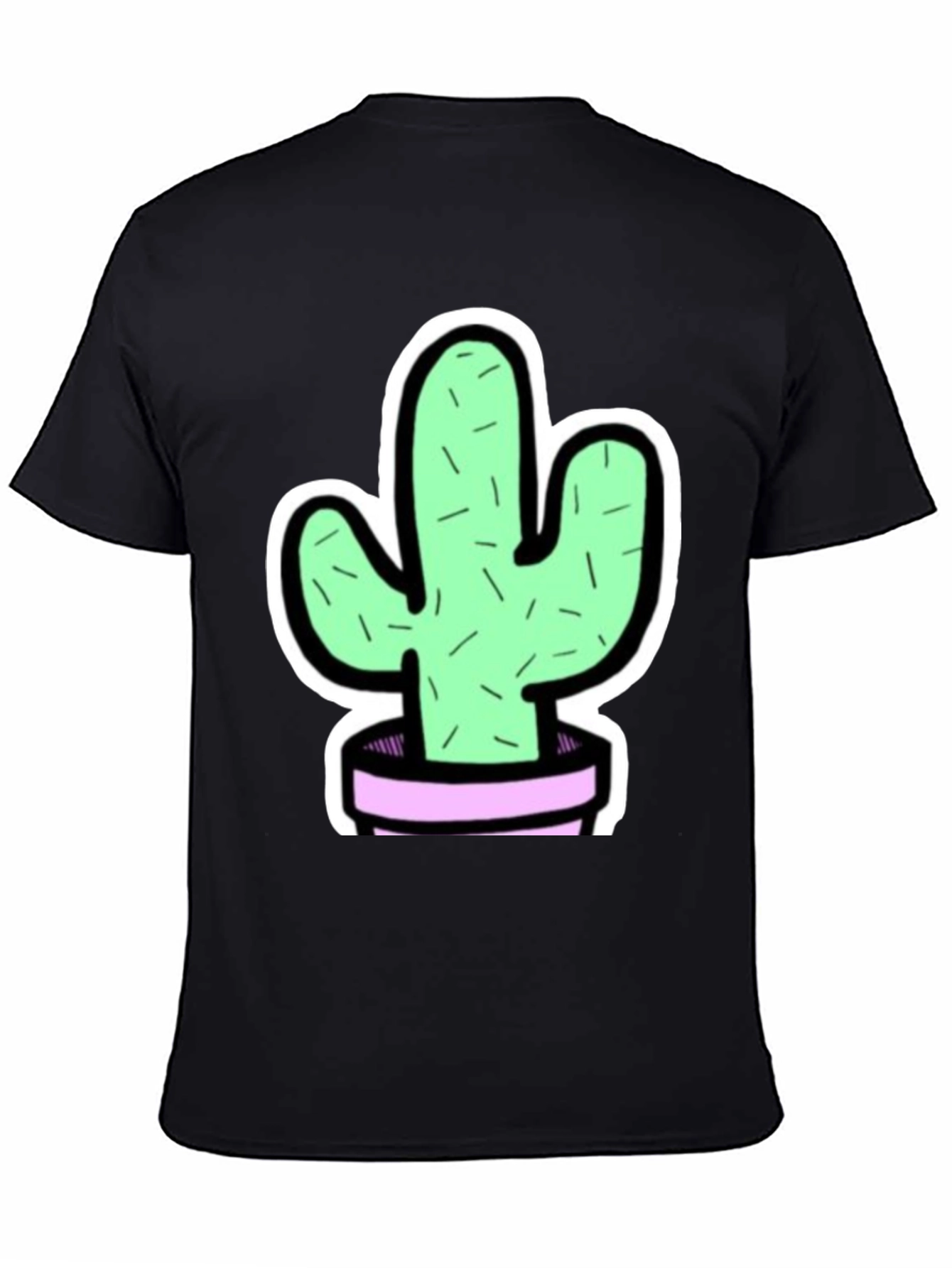 Cactus Graphic Tee - Trendy Black T-Shirt