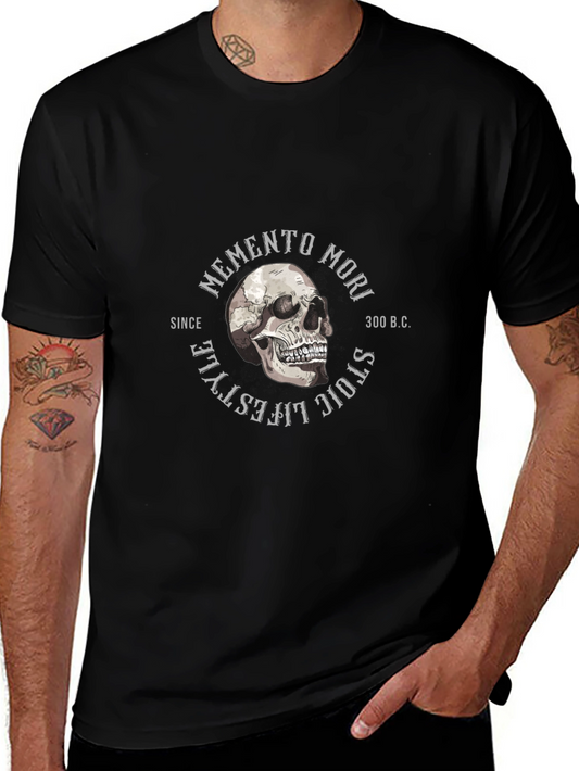 Memento Mori Skull Graphic Tee - Stoic Lifestyle T-Shirt