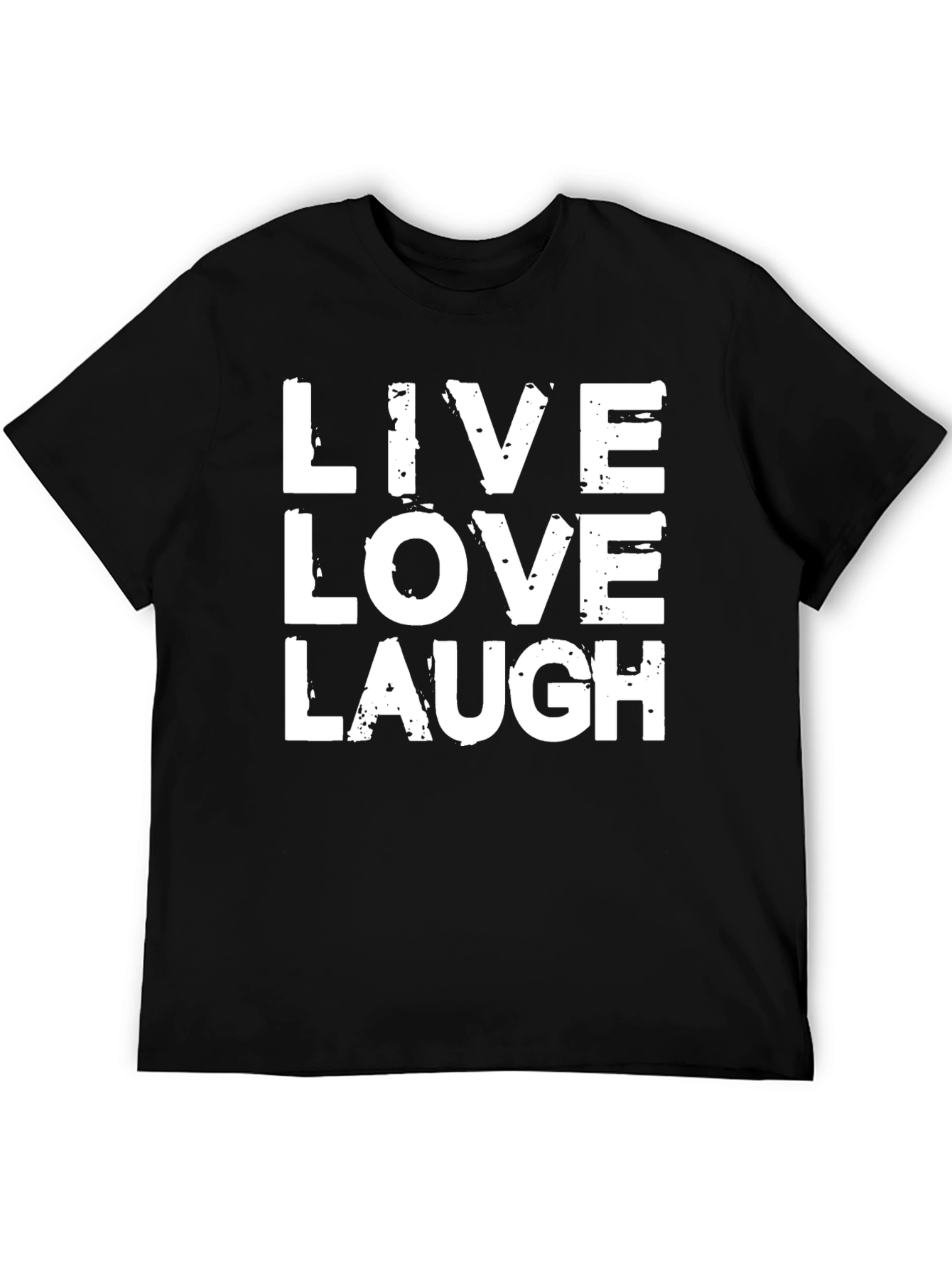 Live Love Laugh Graphic T-Shirt - Black Cotton Tee