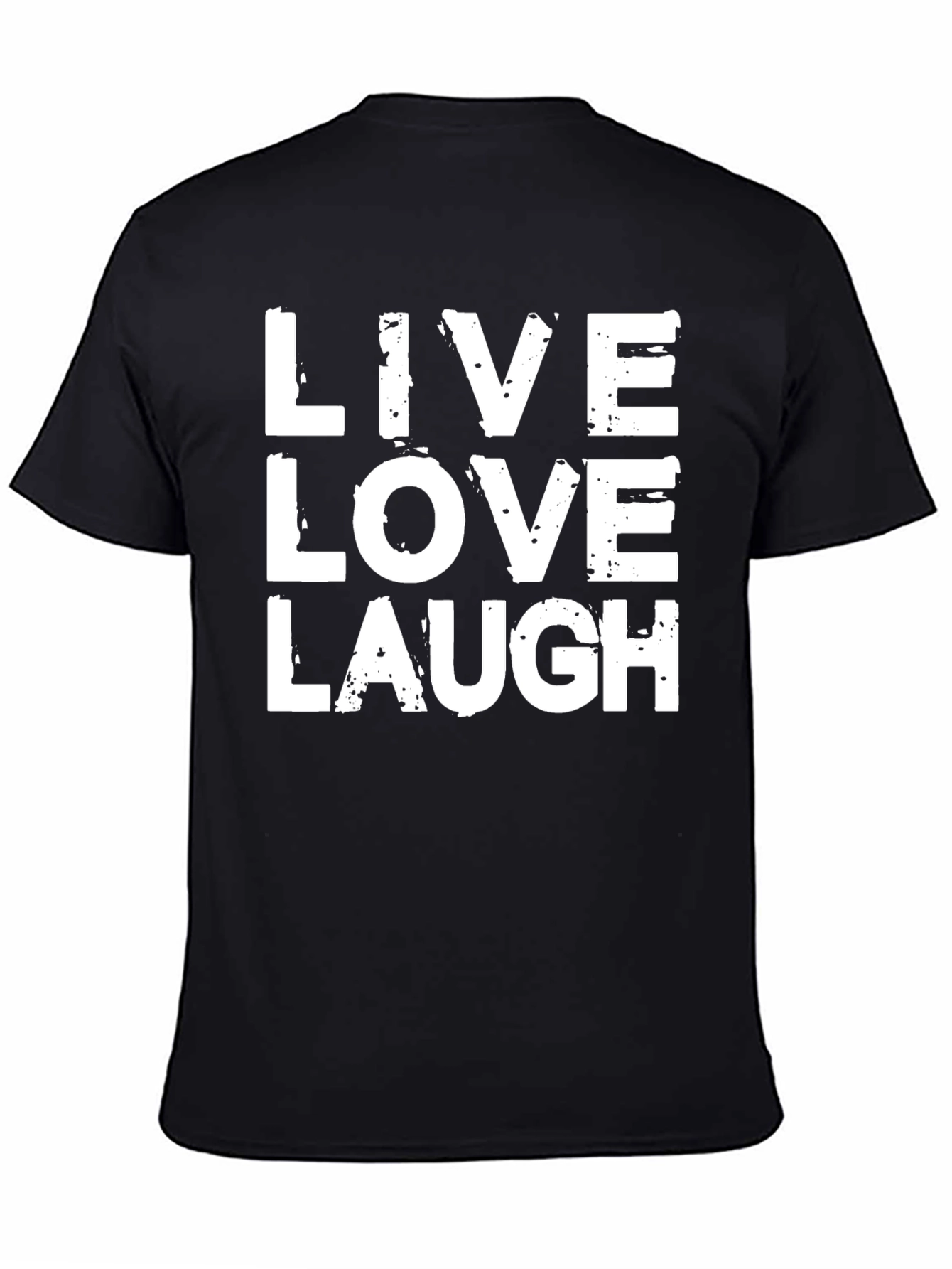 Live Love Laugh Graphic T-Shirt - Black Cotton Tee