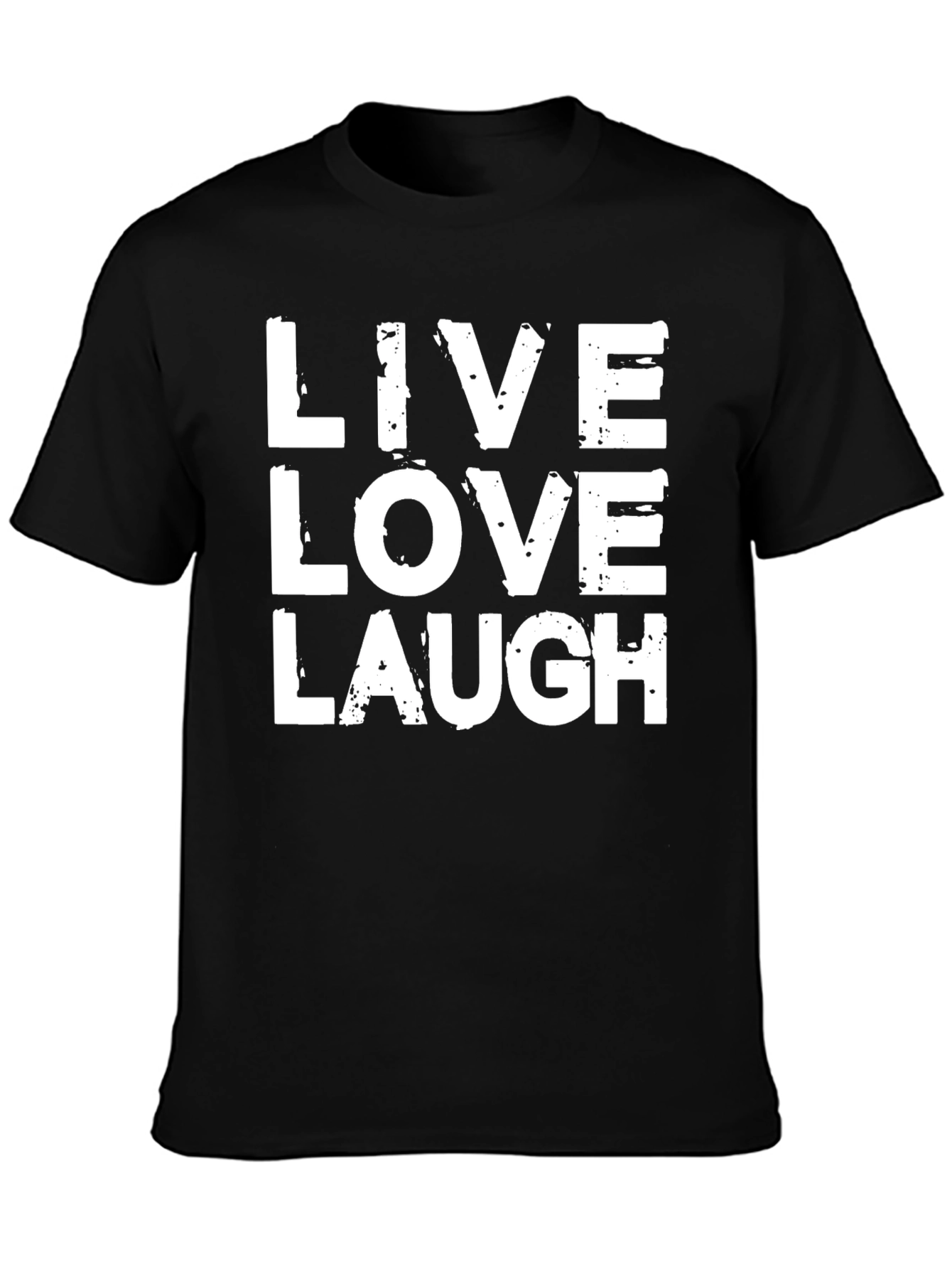Live Love Laugh Graphic T-Shirt - Black Cotton Tee