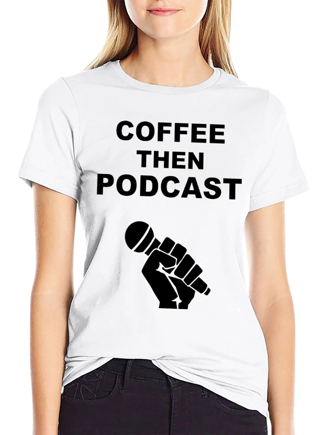 Coffee Then Podcast Black T-Shirt