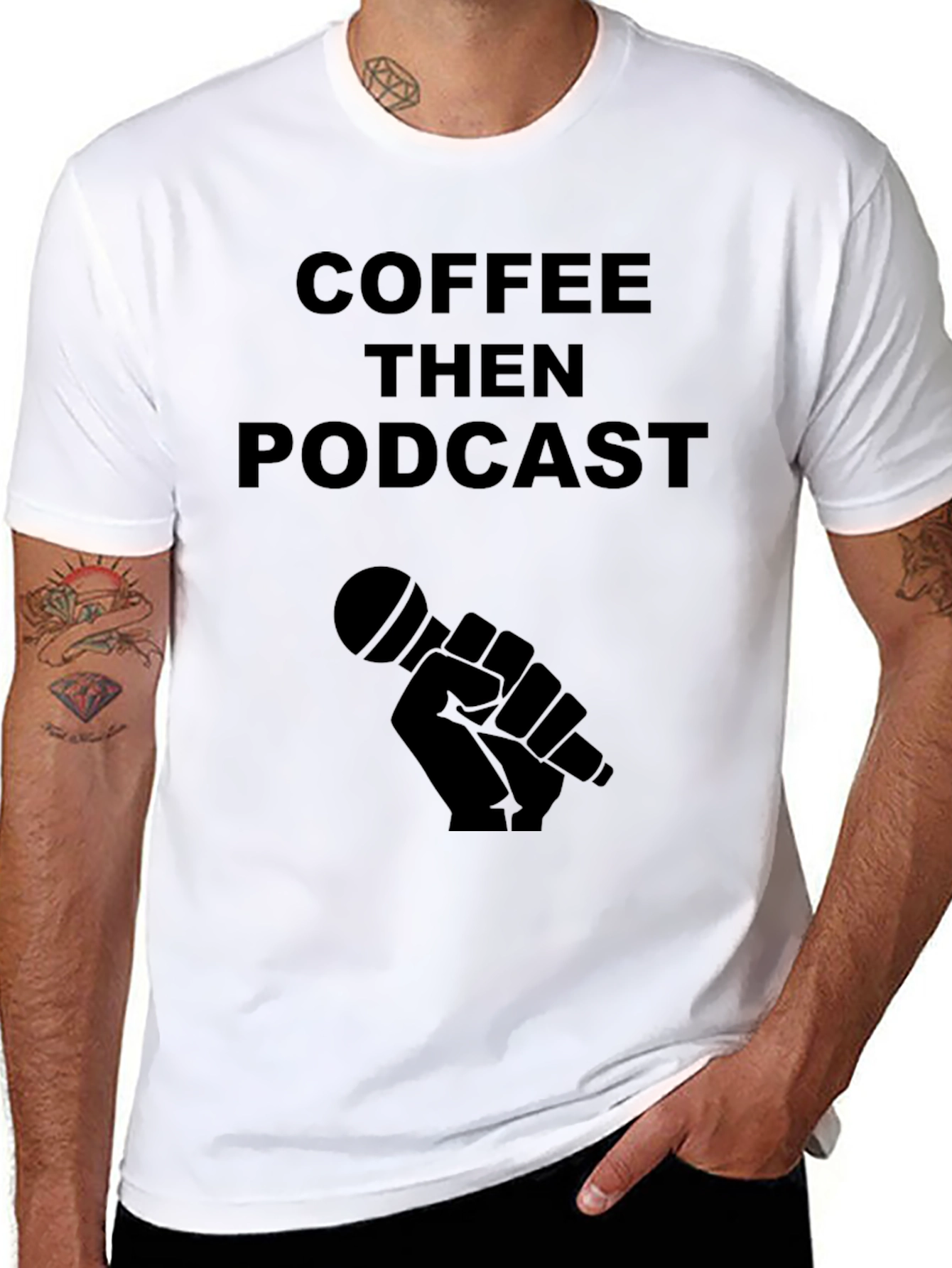 Coffee Then Podcast Black T-Shirt