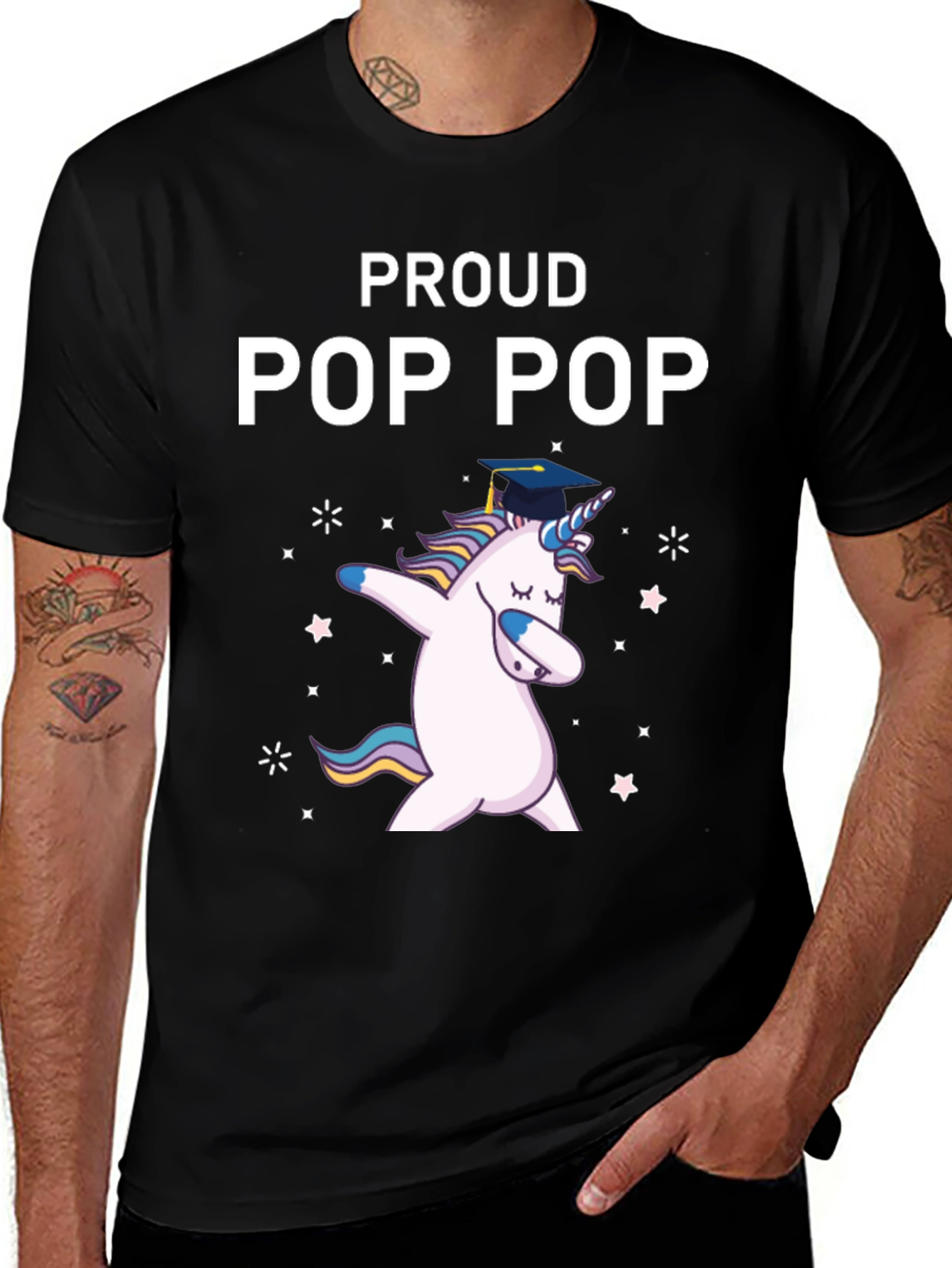 Proud Pop Pop Unicorn Graduation T-Shirt