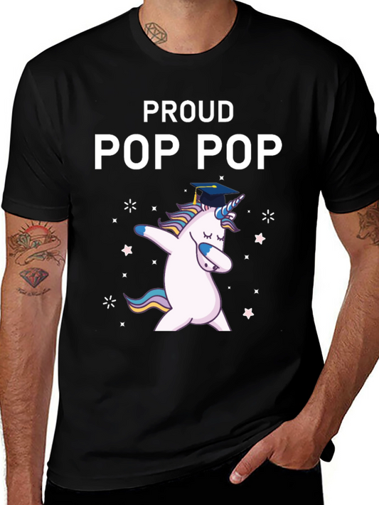 Proud Pop Pop Unicorn Graduation T-Shirt
