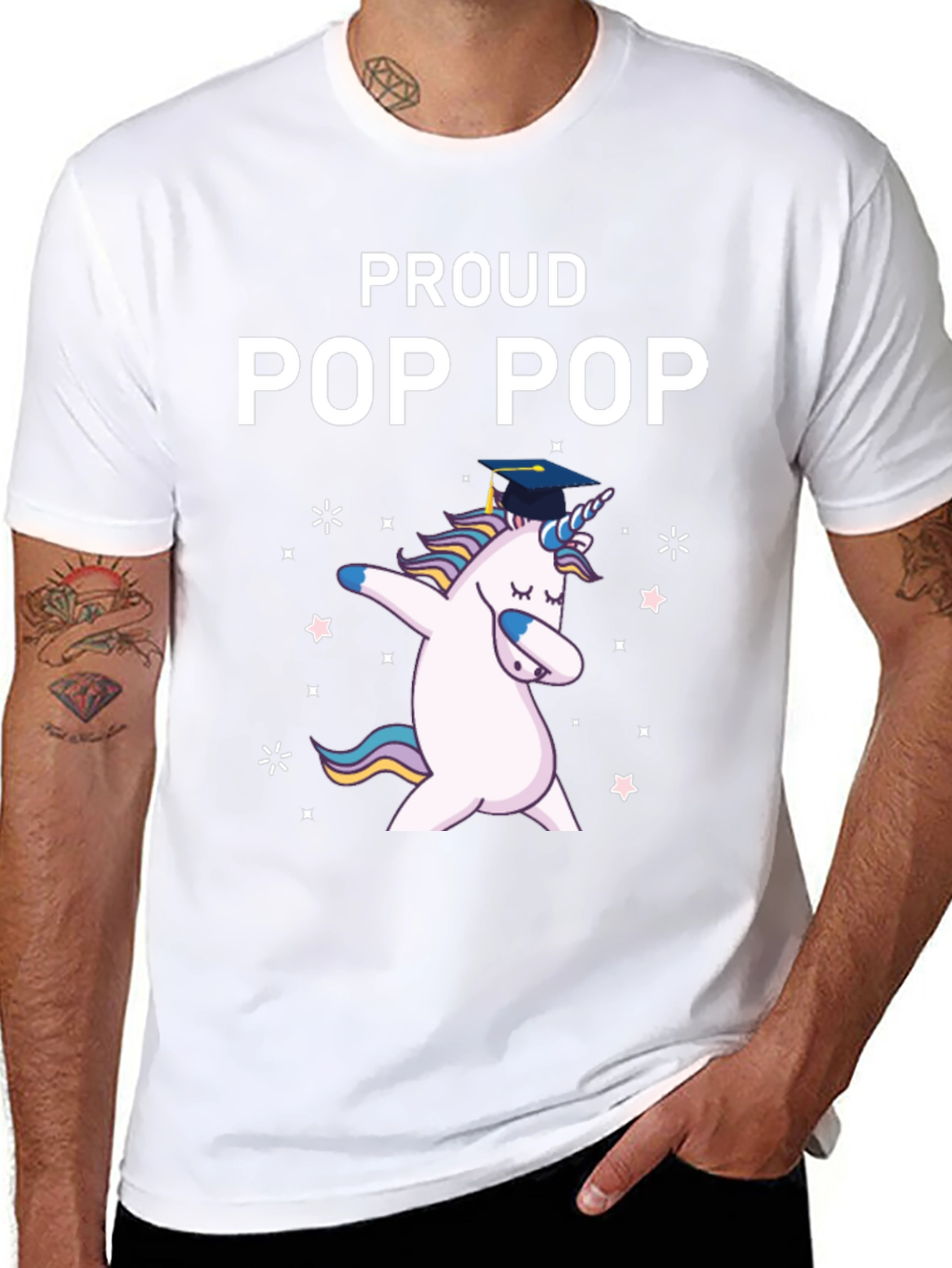 Proud Pop Pop Unicorn Graduation T-Shirt
