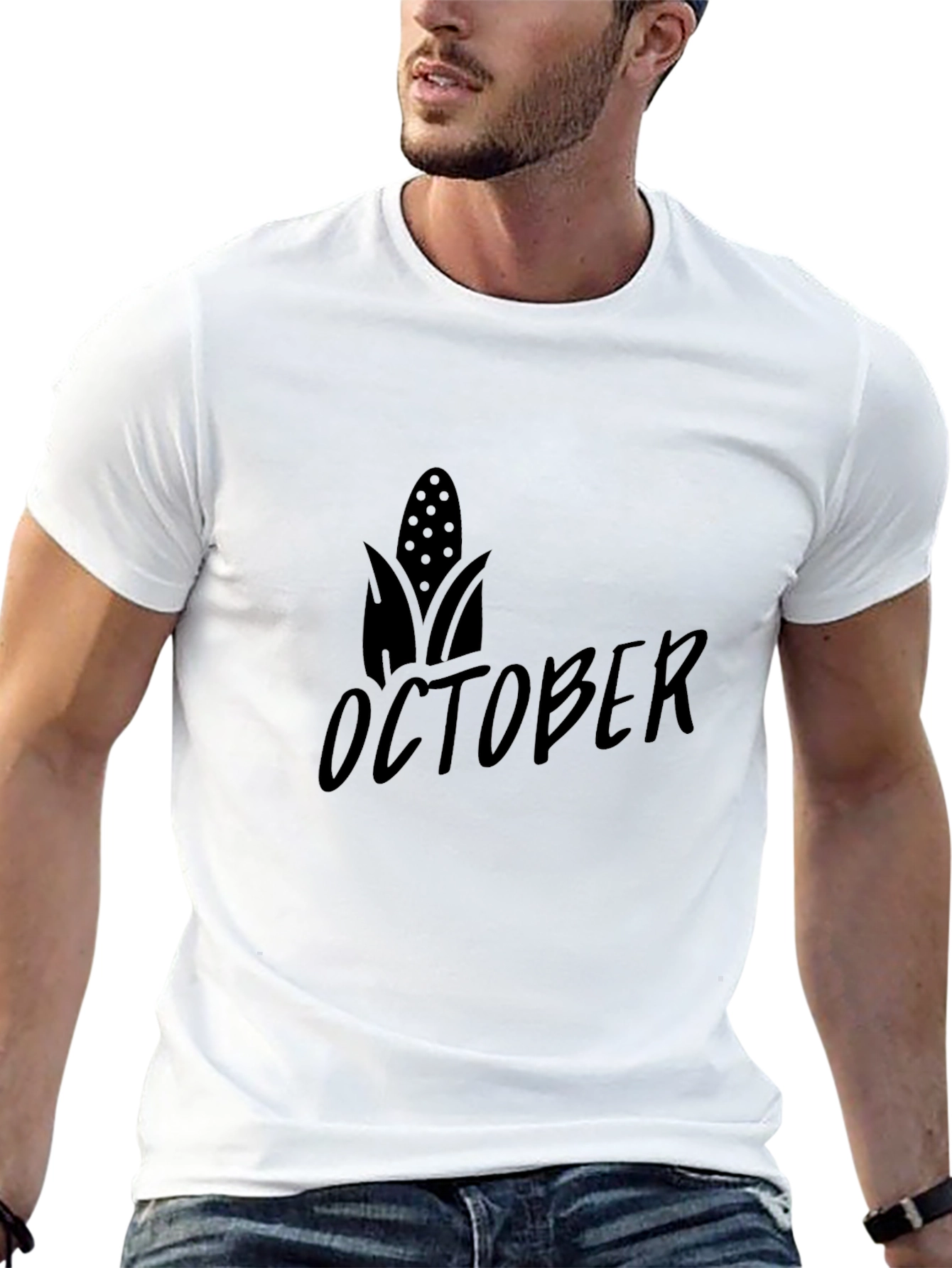 October Corn Graphic Tee - Black