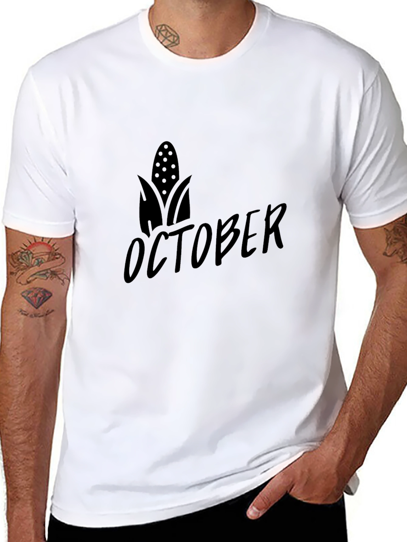 October Corn Graphic Tee - Black