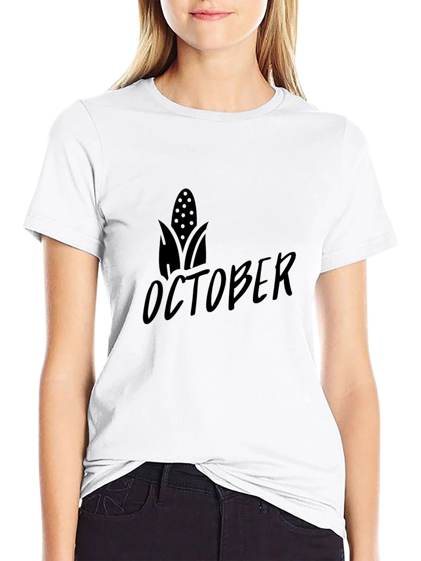 October Corn Graphic Tee - Black