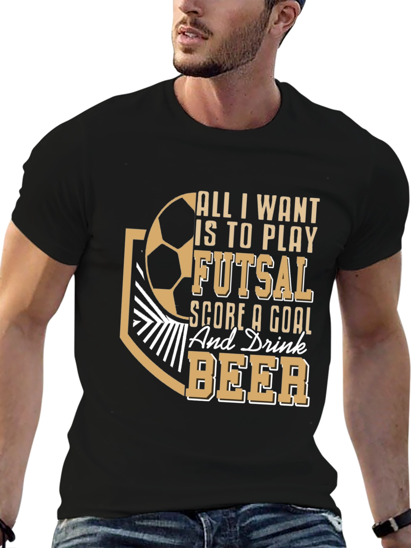 Futsal Goals & Beer Graphic T-Shirt