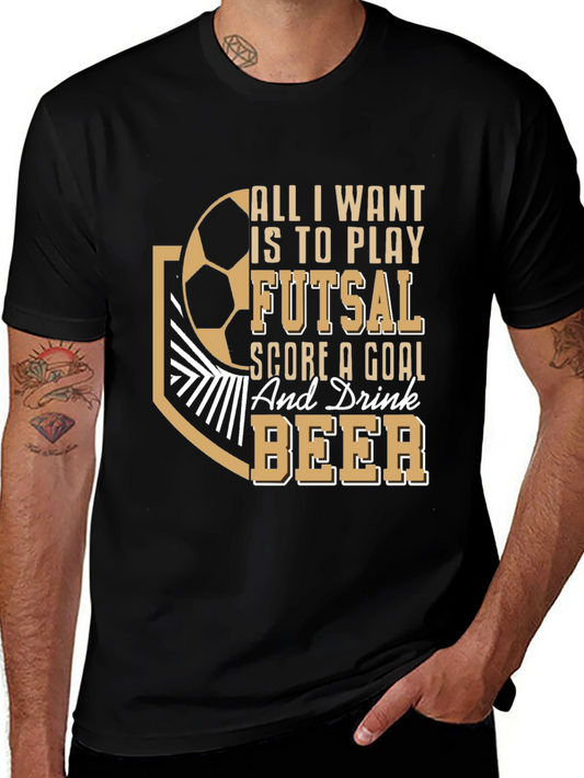 Futsal Goals & Beer Graphic T-Shirt