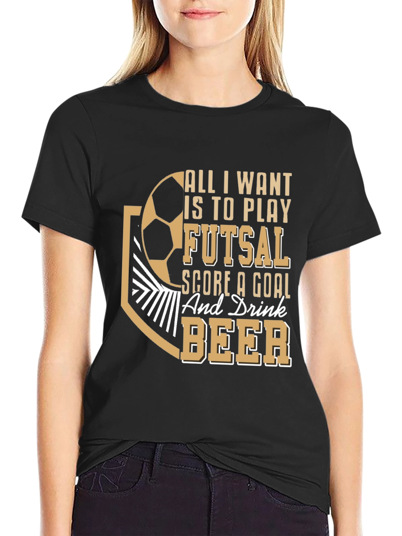 Futsal Goals & Beer Graphic T-Shirt