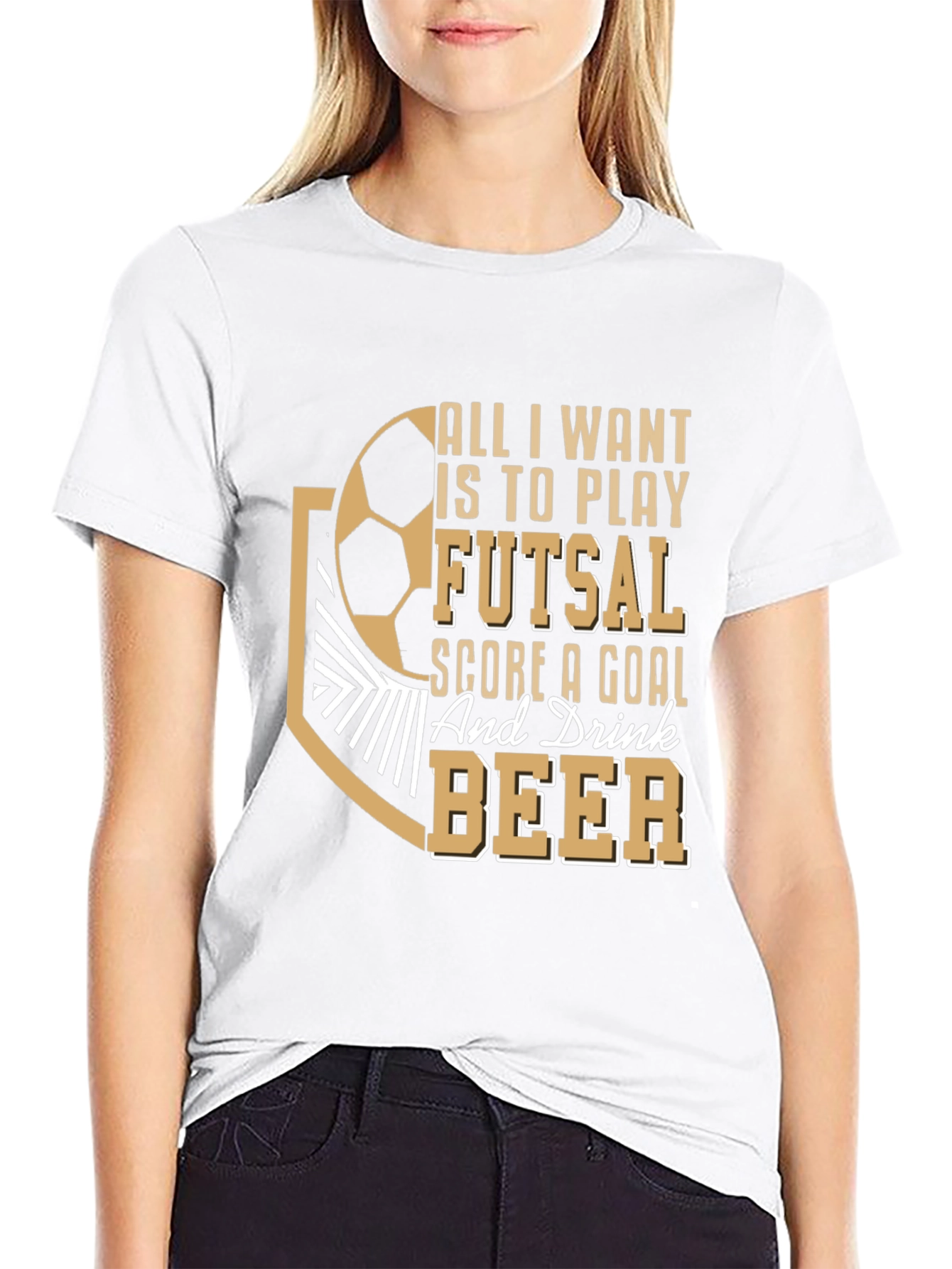 Futsal Goals & Beer Graphic T-Shirt