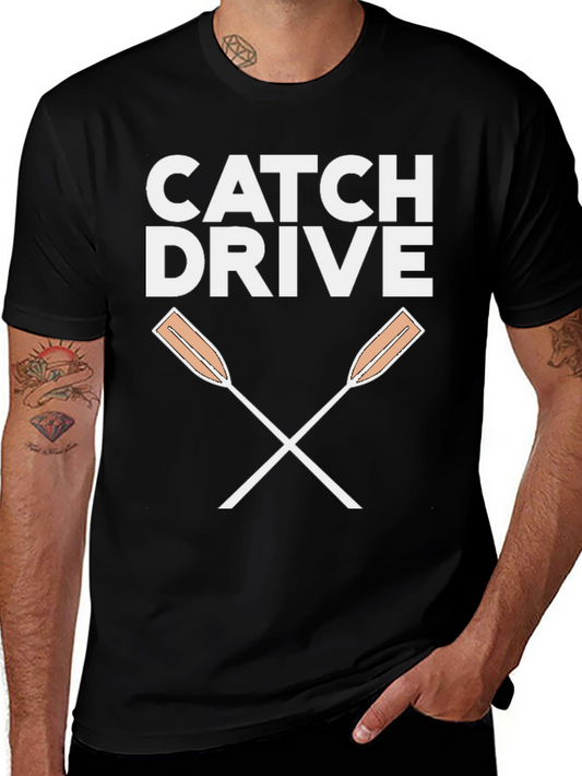 Catch Drive Rowing Oars T-Shirt - Black
