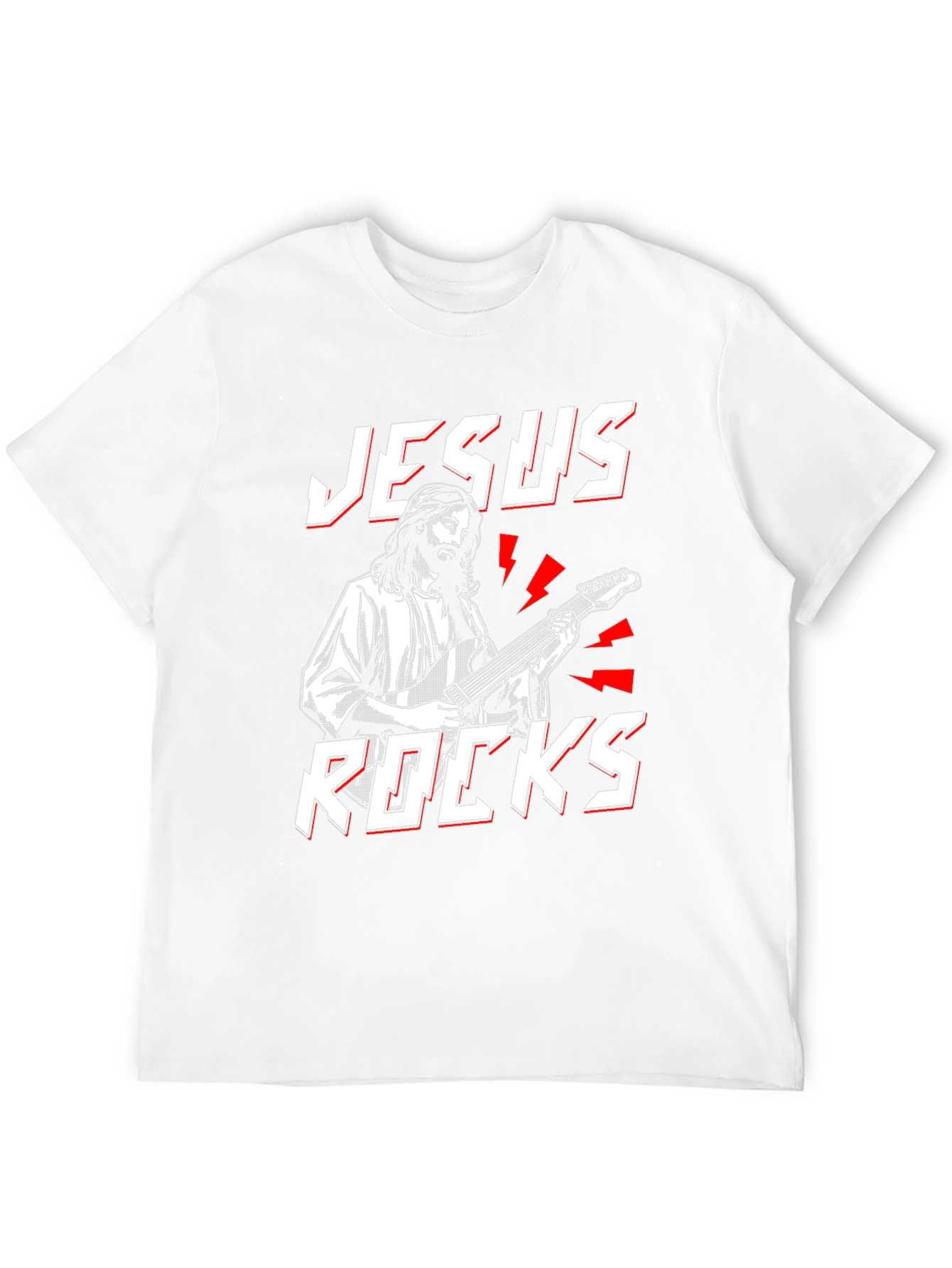 Jesus Rocks T-Shirt - Christian Guitarist Tee