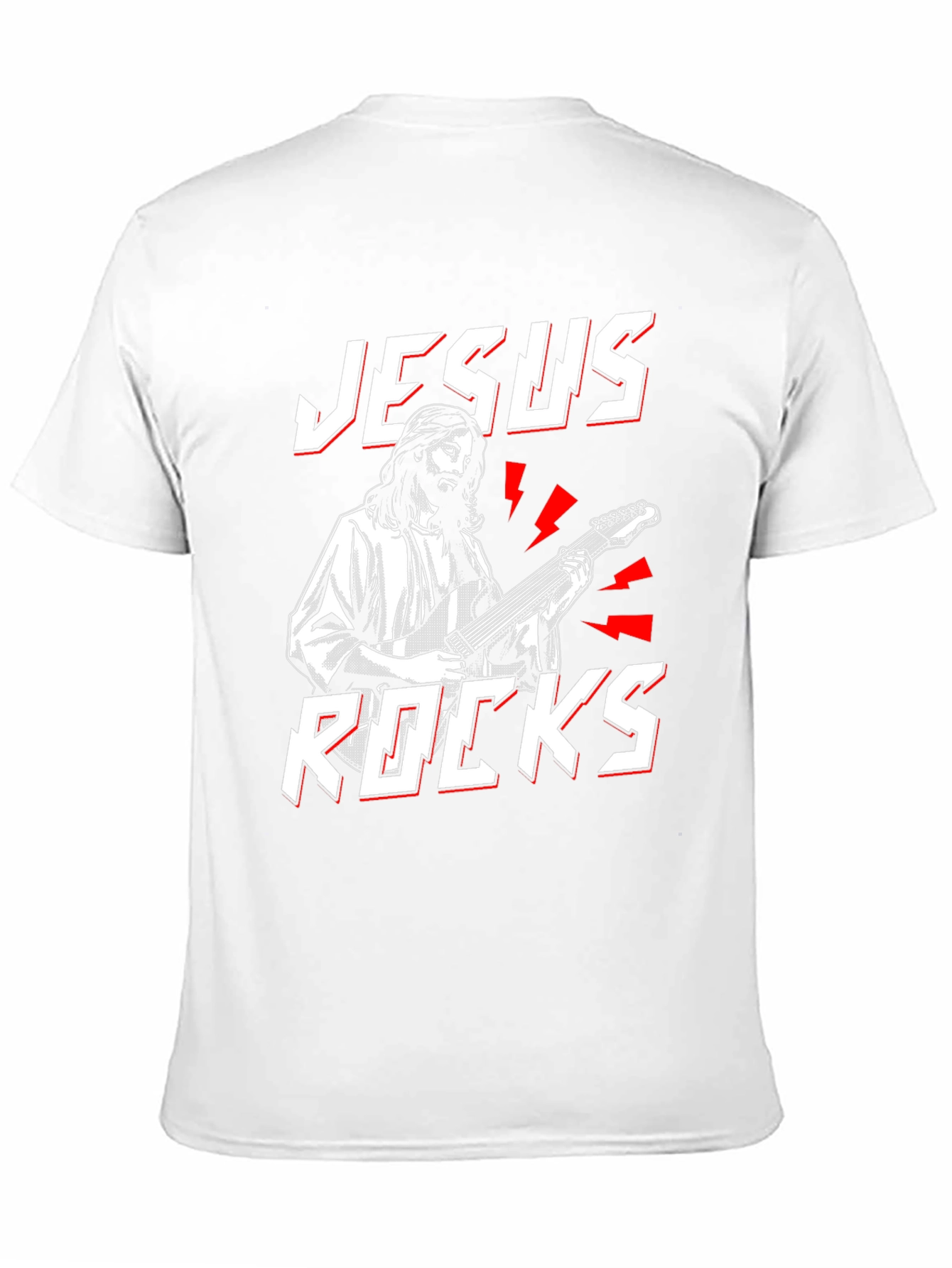 Jesus Rocks T-Shirt - Christian Guitarist Tee