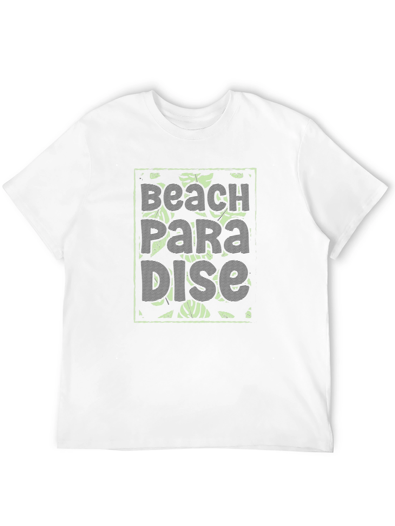 Beach Paradise Graphic T-Shirt - Black