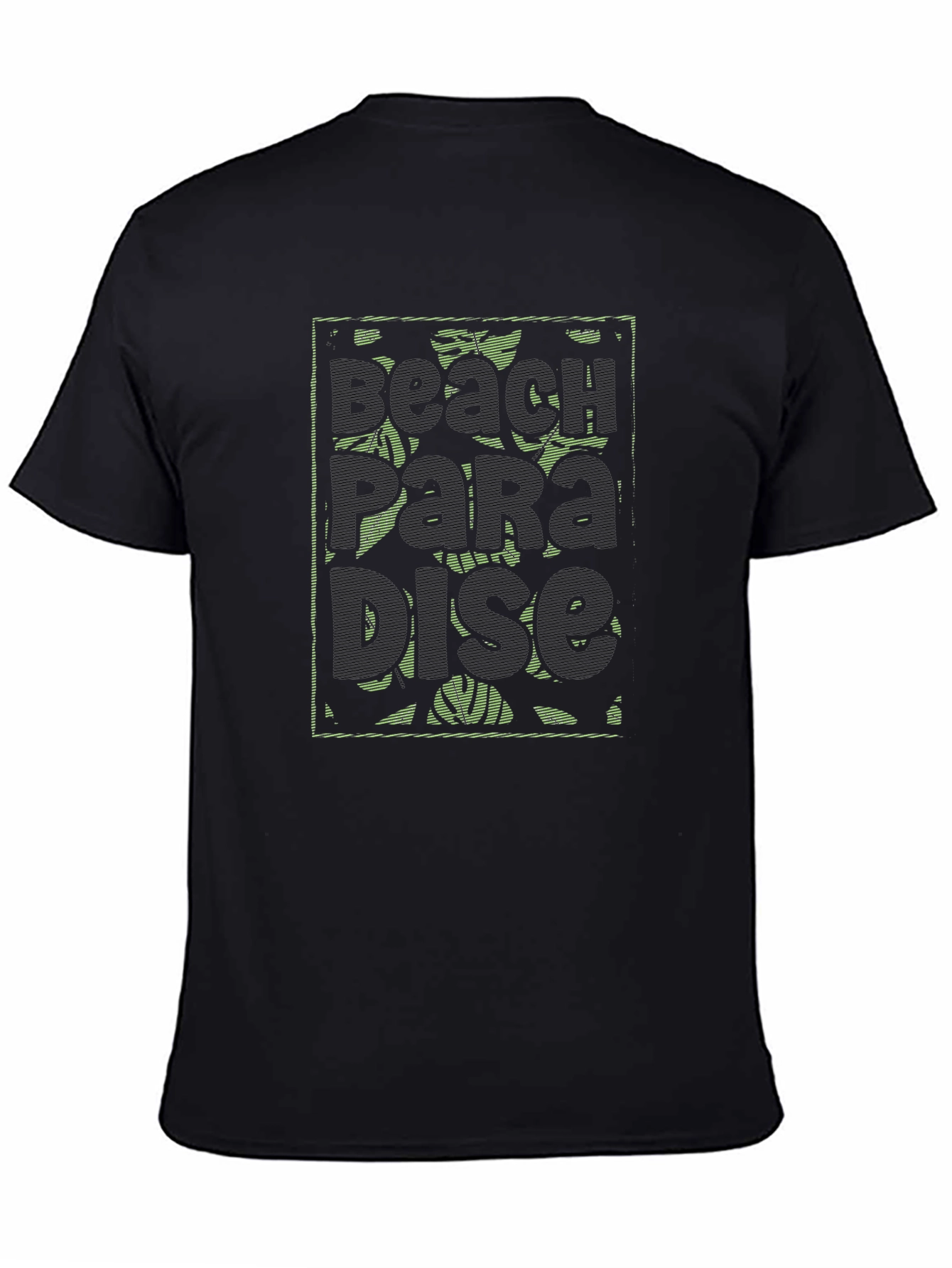 Beach Paradise Graphic T-Shirt - Black