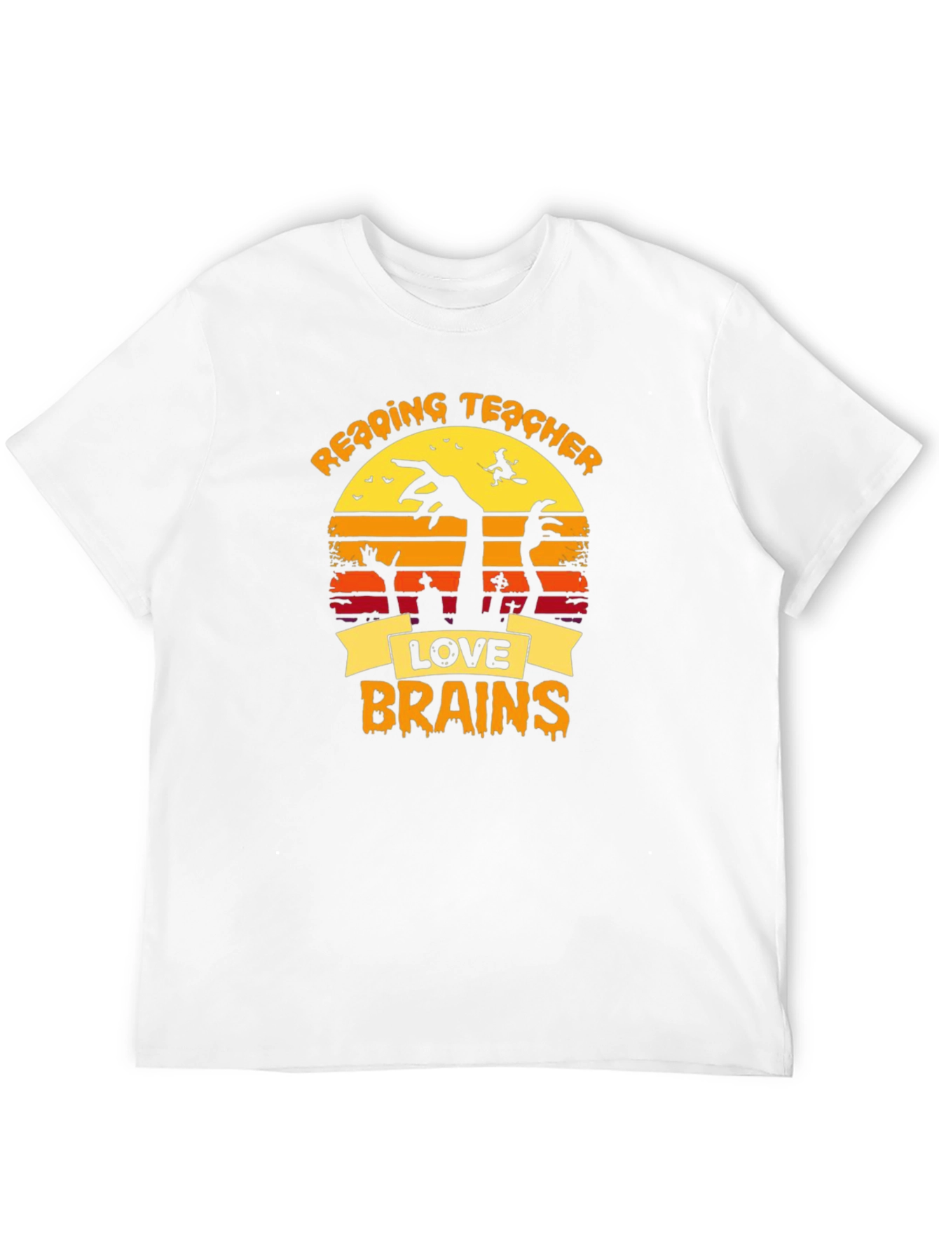 Reading Teacher Halloween Love Brains T-Shirt