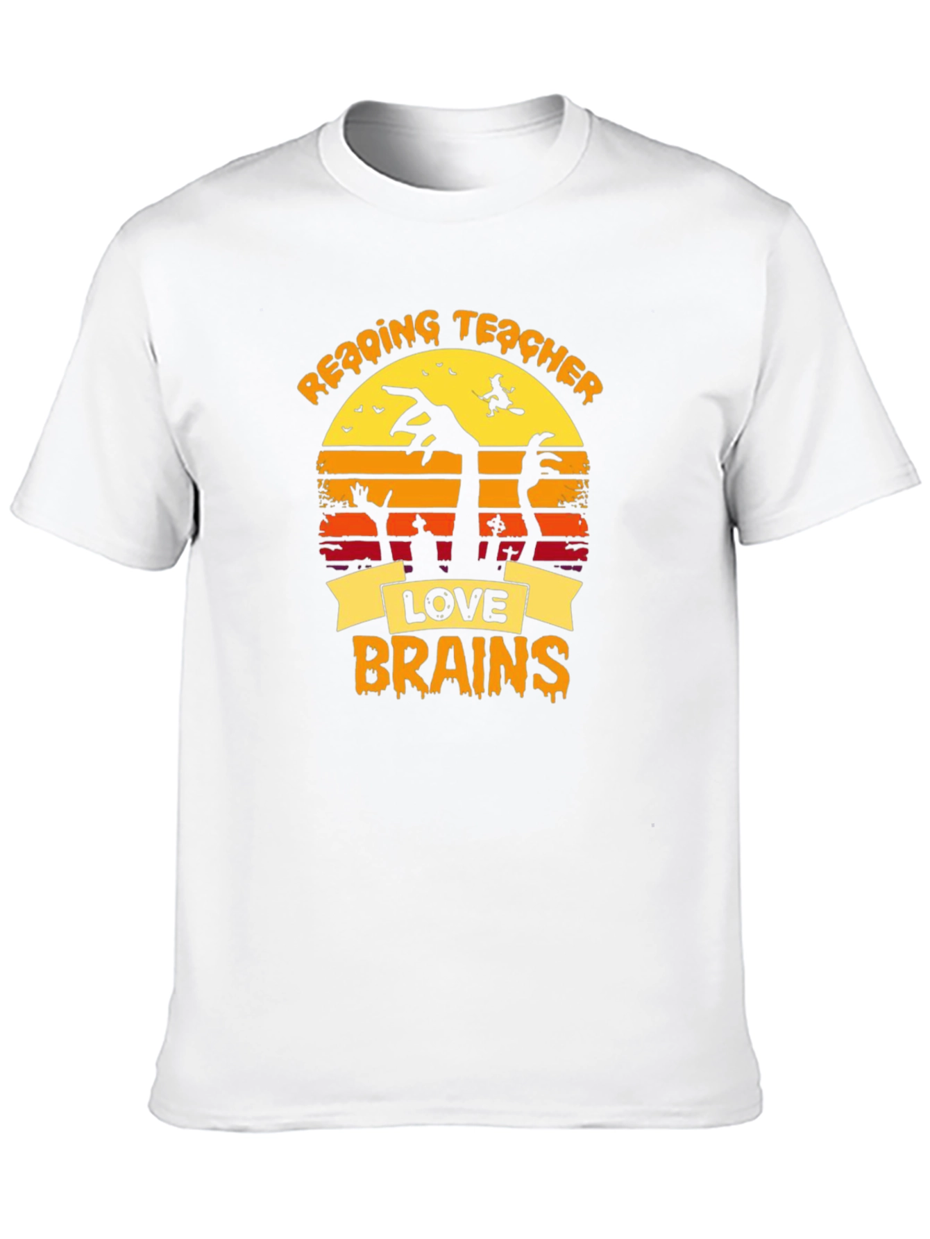Reading Teacher Halloween Love Brains T-Shirt