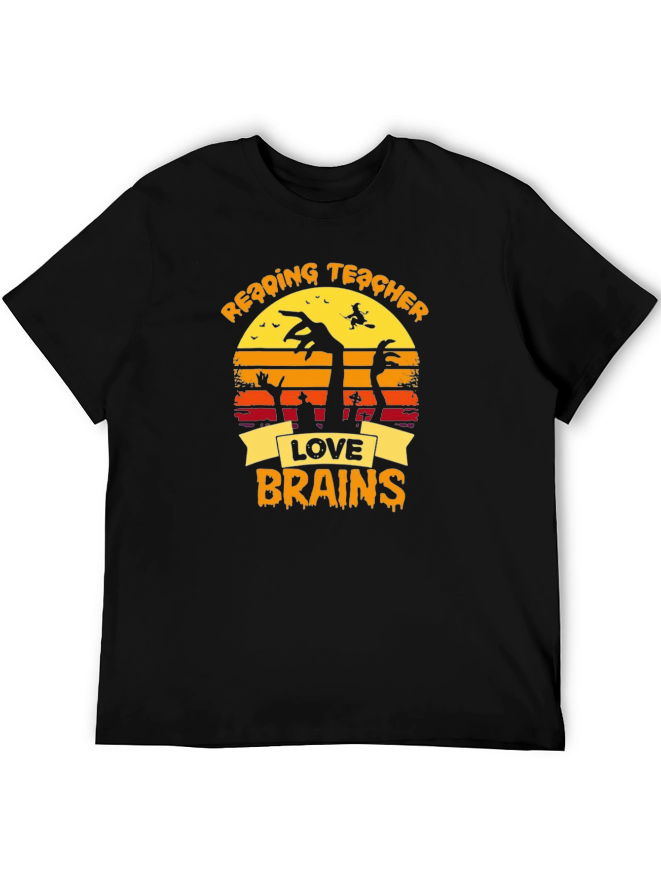 Reading Teacher Halloween Love Brains T-Shirt