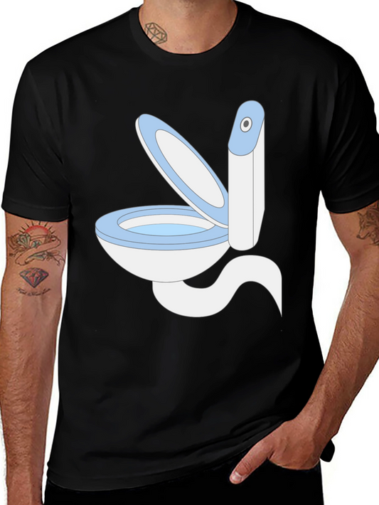 Novelty Toilet Humor Graphic Tee - Unisex Black T-Shirt
