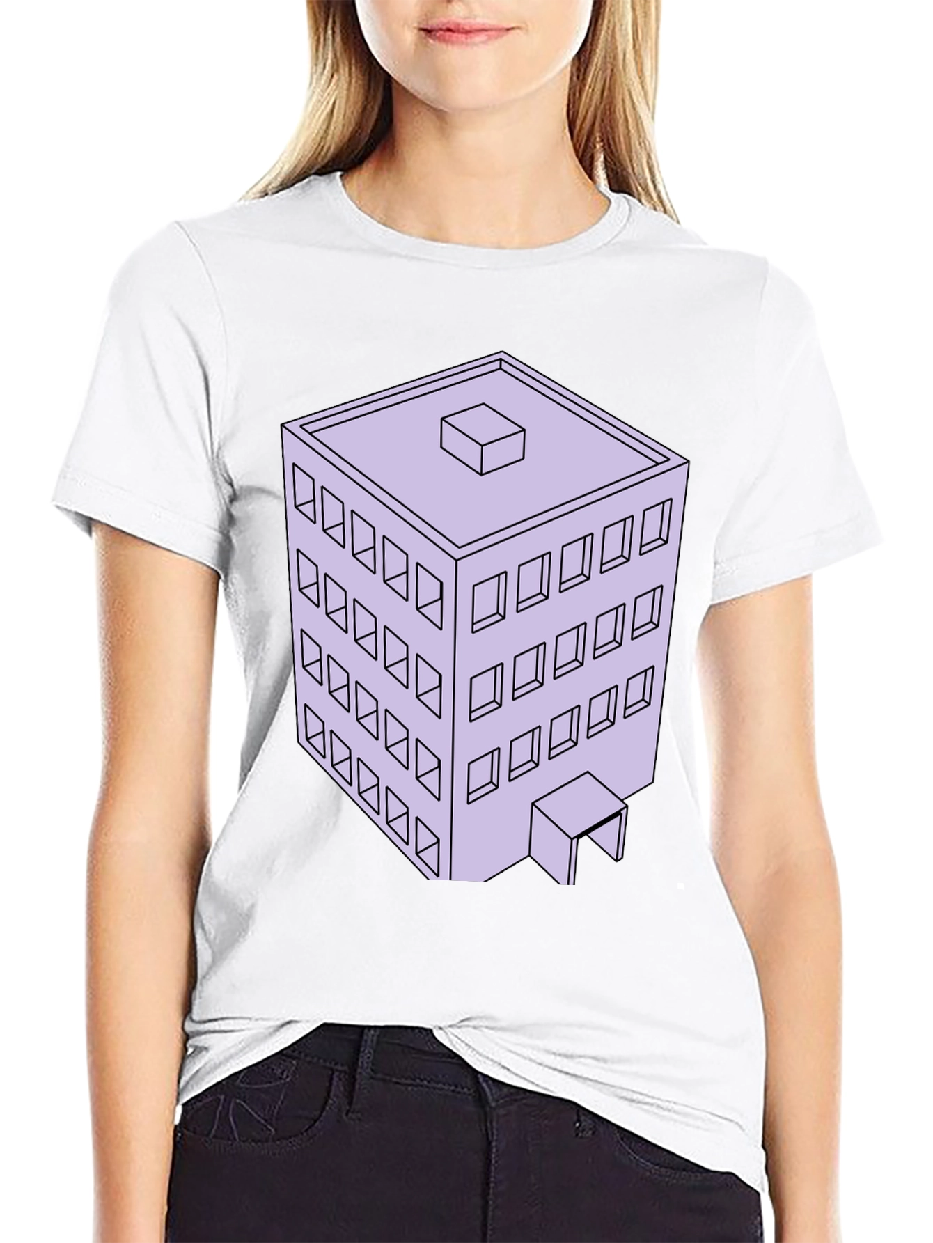 Architectural T-Shirt with 3D Building Design