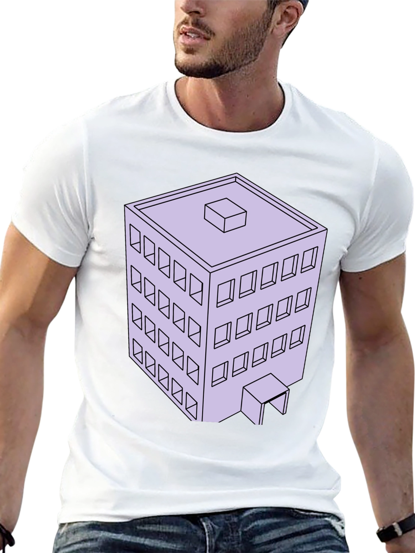 Architectural T-Shirt with 3D Building Design