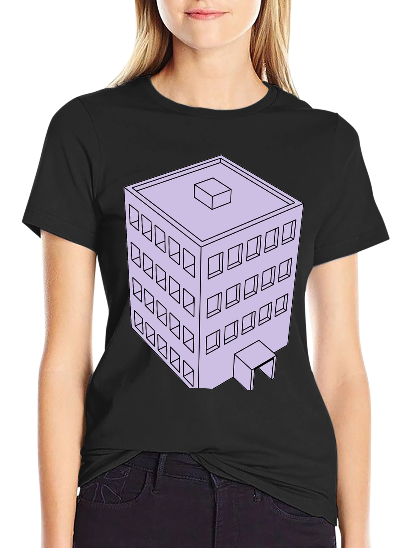 Architectural T-Shirt with 3D Building Design