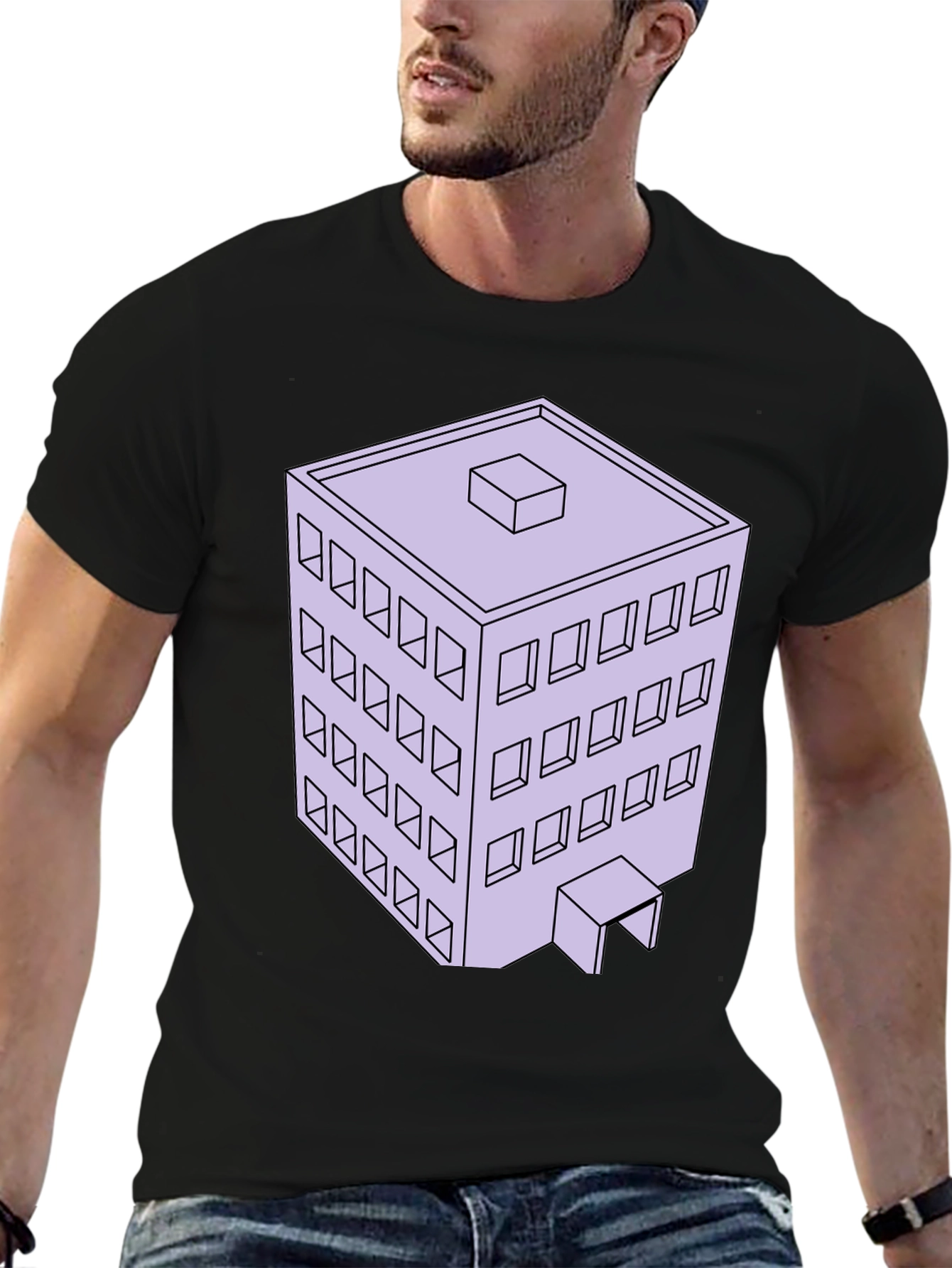Architectural T-Shirt with 3D Building Design