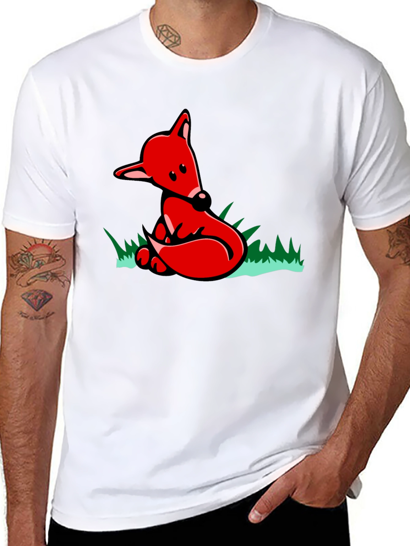 Fox Graphic T-Shirt - Black Cotton Tee