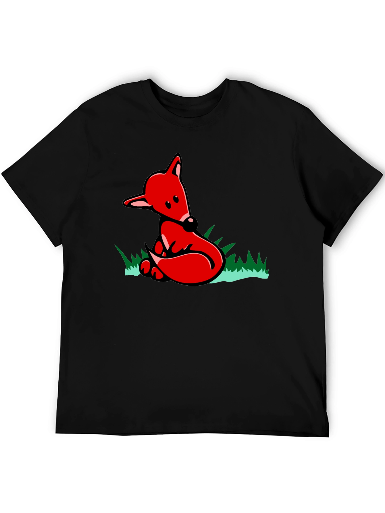 Fox Graphic T-Shirt - Black Cotton Tee