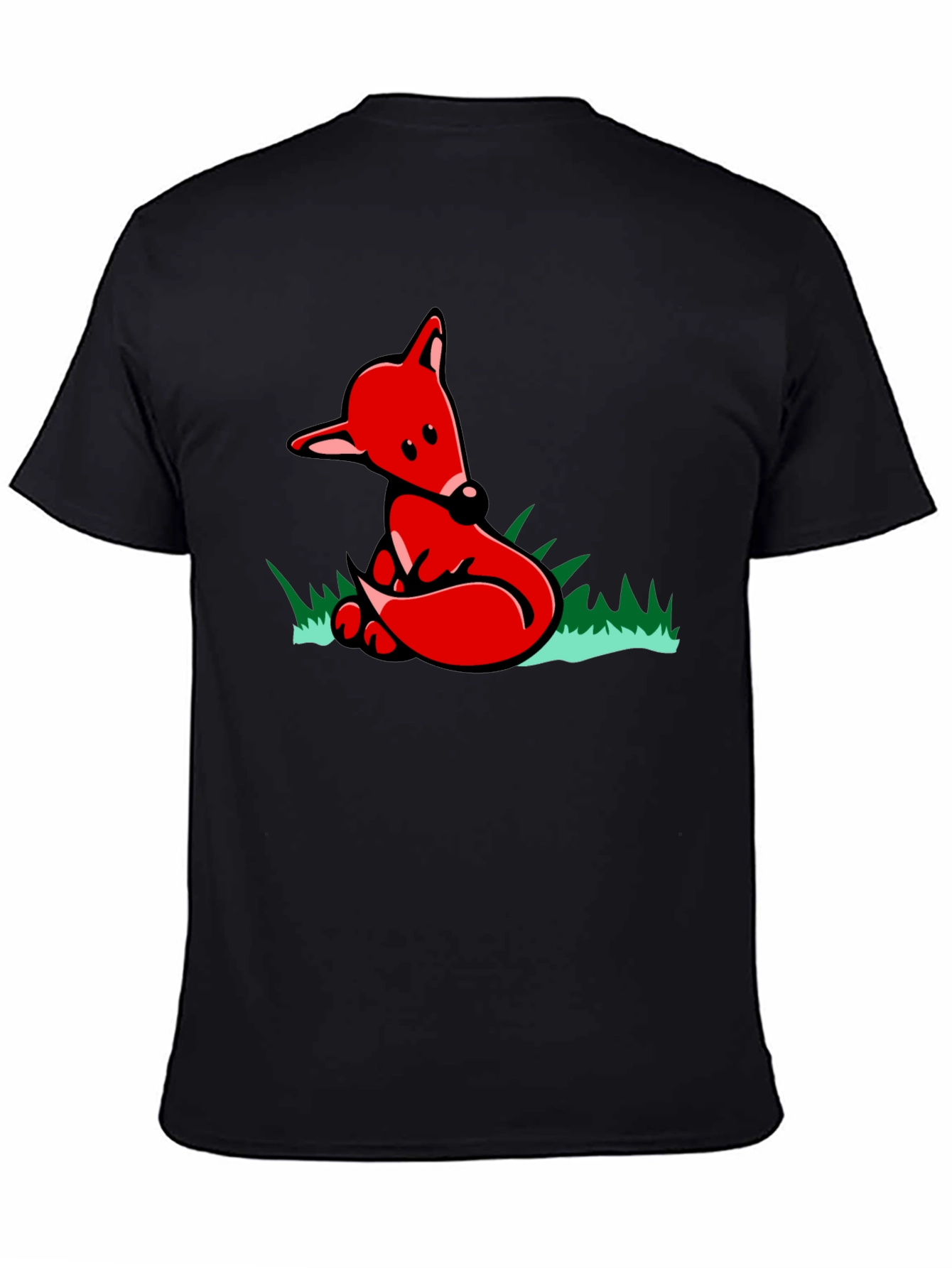Fox Graphic T-Shirt - Black Cotton Tee