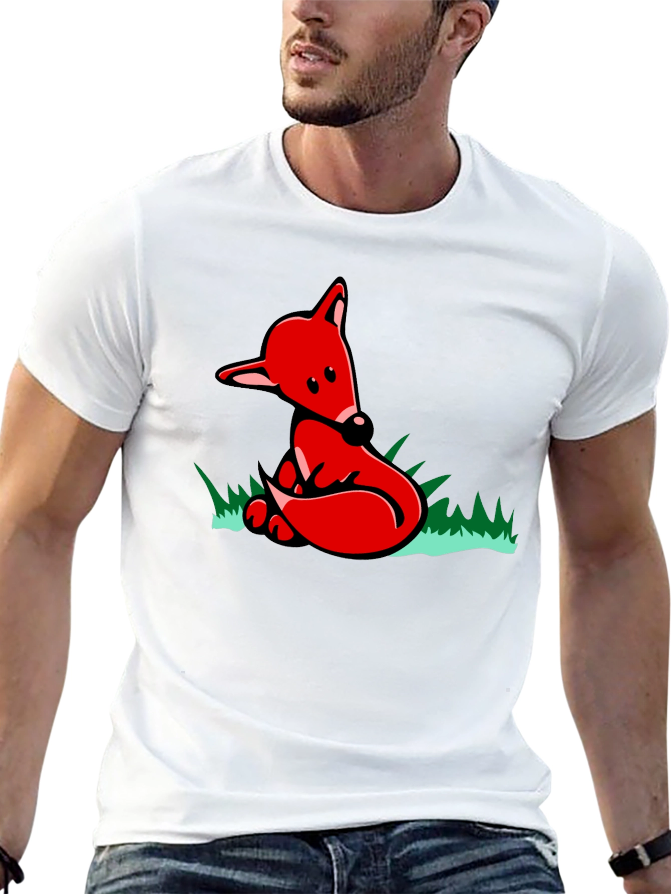 Fox Graphic T-Shirt - Black Cotton Tee