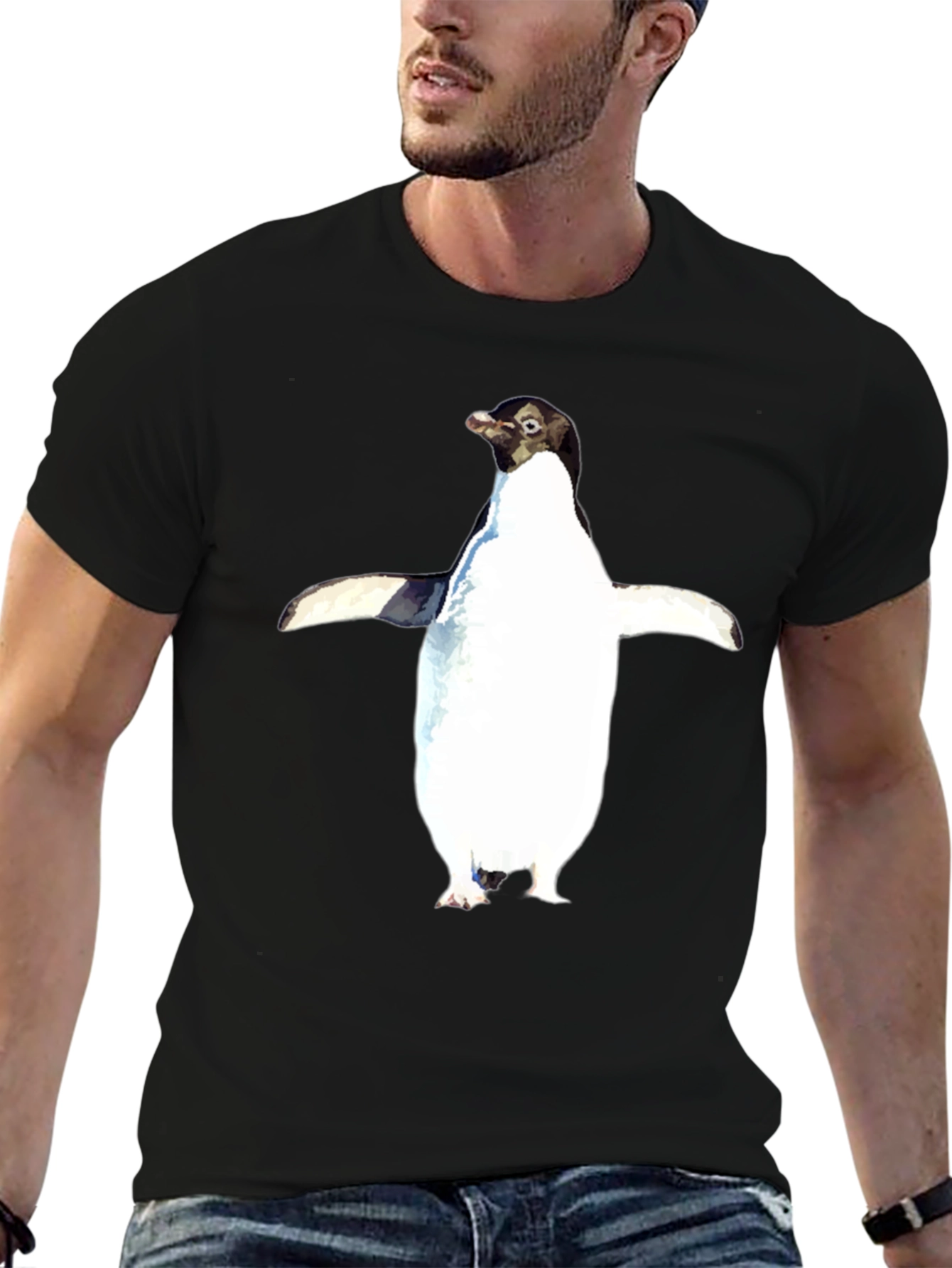 Penguin Graphic Tee - Black Unisex T-Shirt