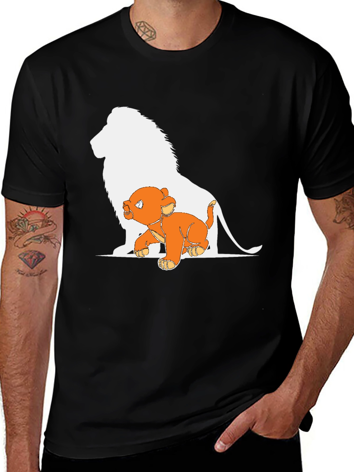 Lion King Graphic Tee - Black Cotton T-Shirt