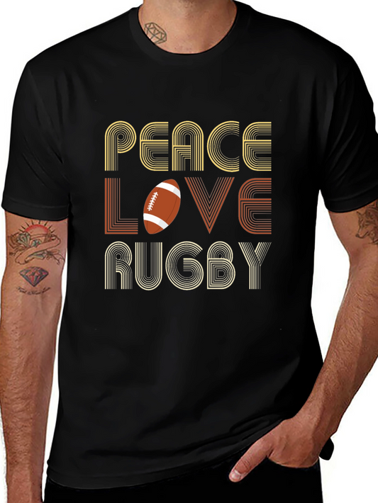Peace Love Rugby Graphic T-Shirt