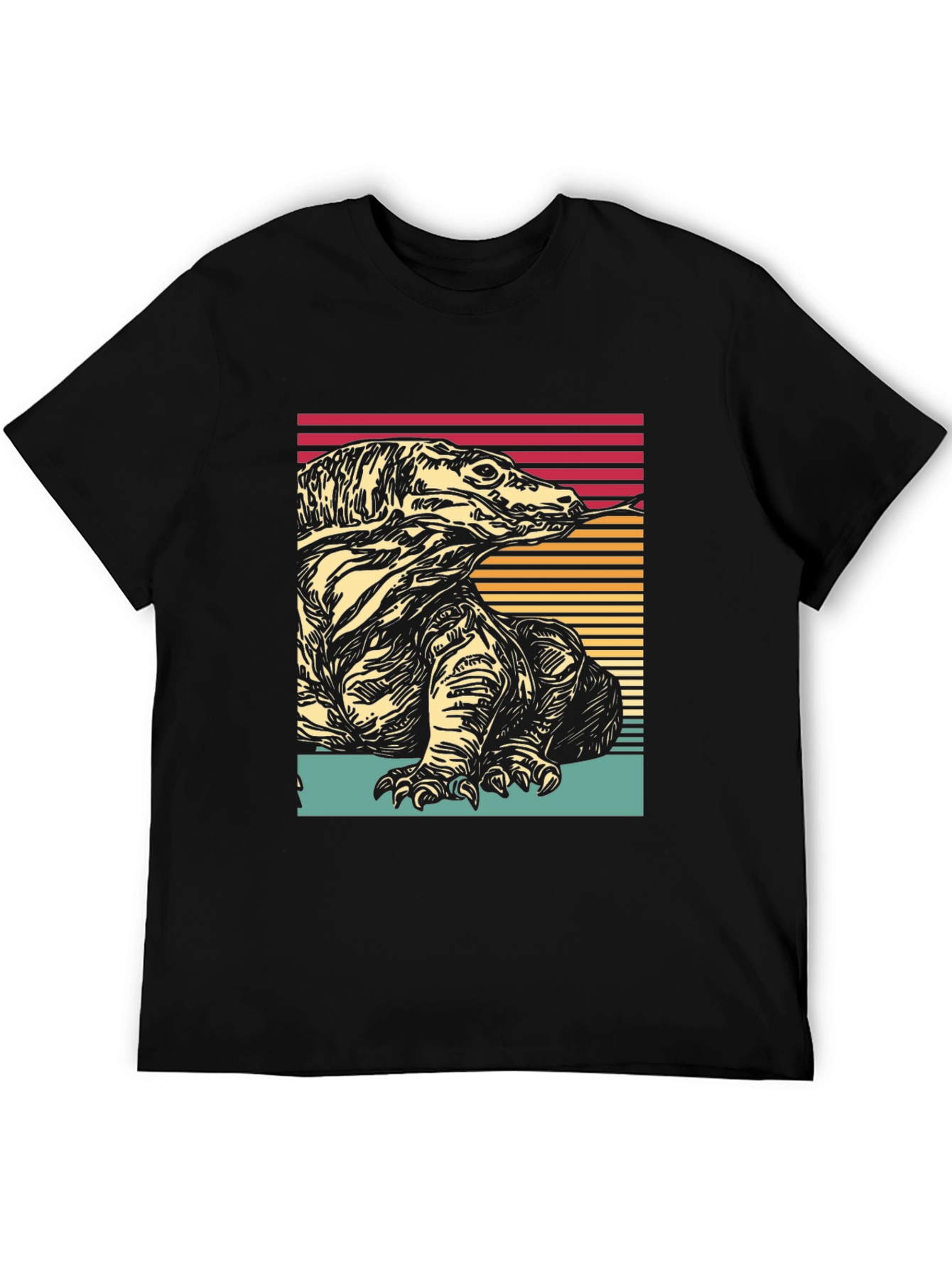 Komodo Dragon Graphic Tee - Retro Style