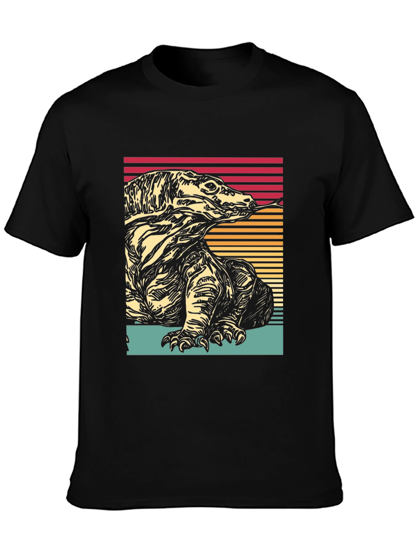 Komodo Dragon Graphic Tee - Retro Style