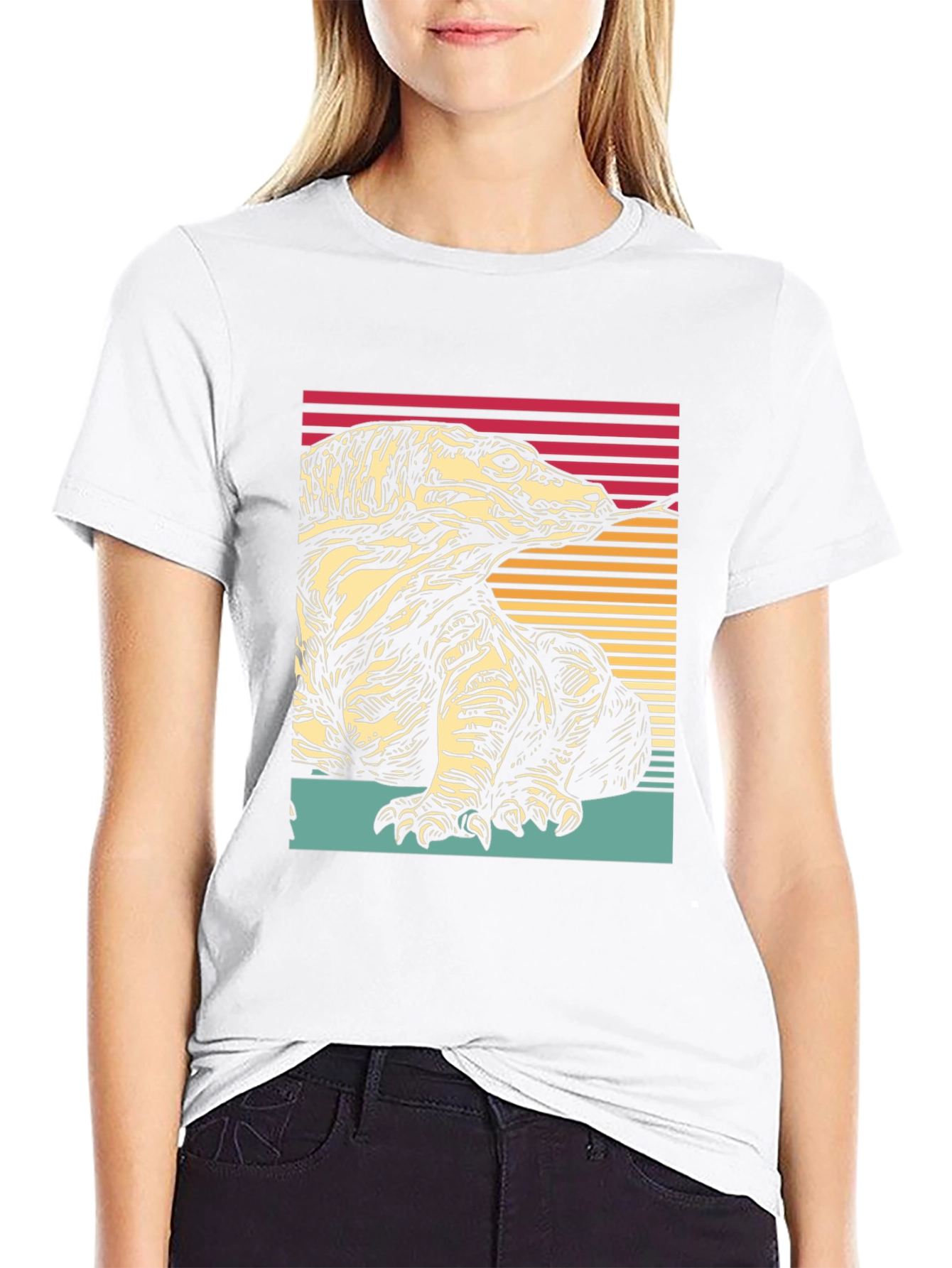 Komodo Dragon Graphic Tee - Retro Style