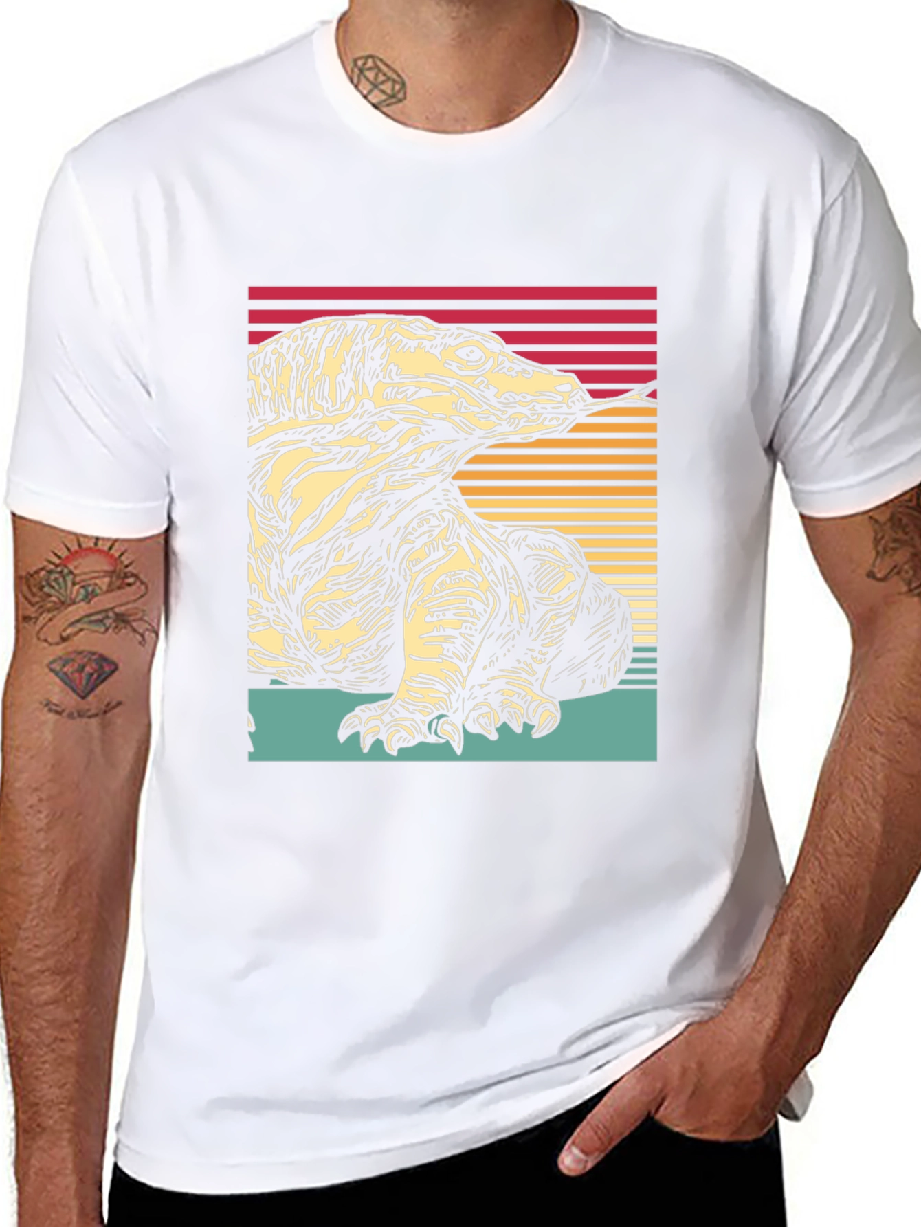 Komodo Dragon Graphic Tee - Retro Style
