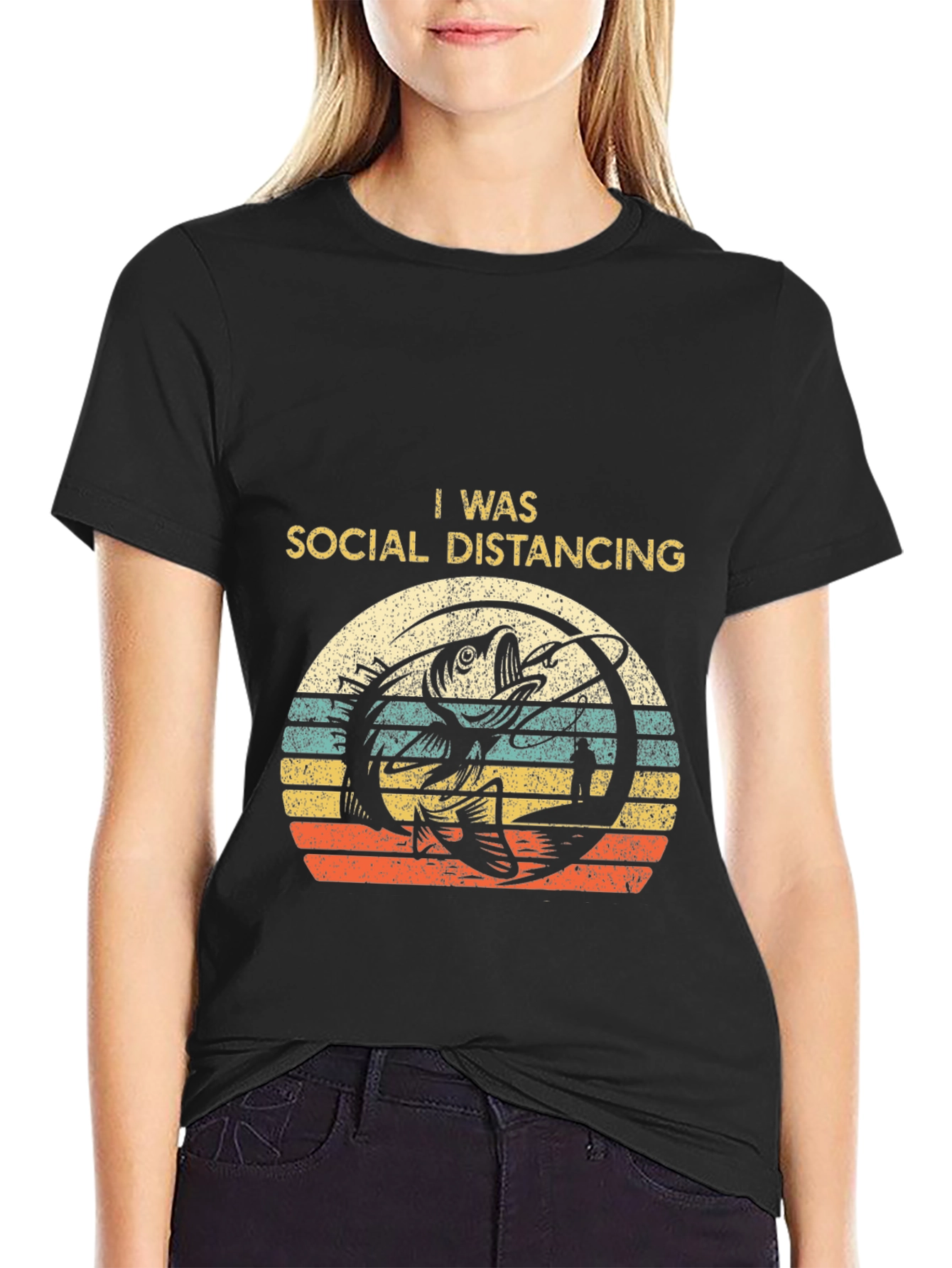 Social Distancing Fishing T-Shirt