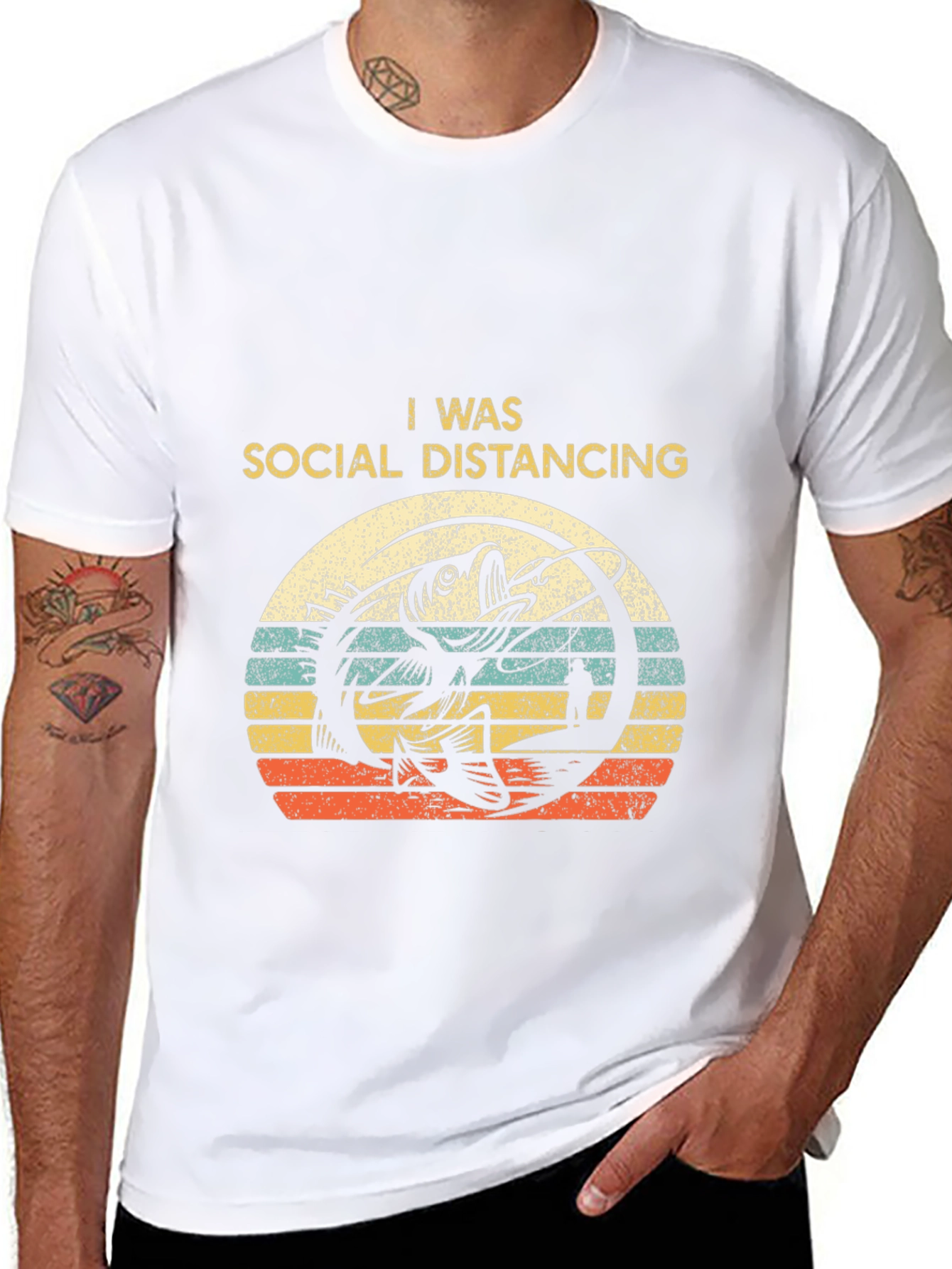 Social Distancing Fishing T-Shirt