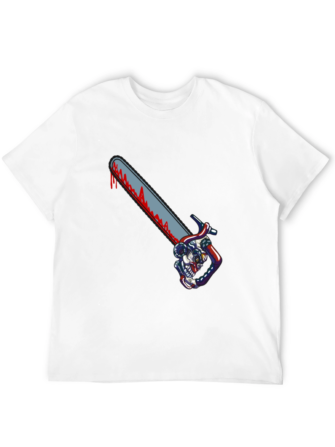 Chainsaw Skull Graphic T-Shirt - Horror Tee