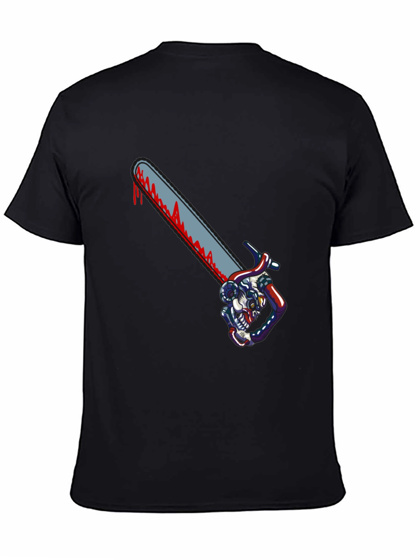 Chainsaw Skull Graphic T-Shirt - Horror Tee