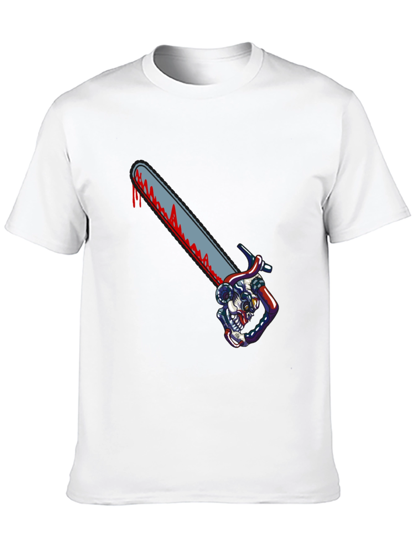 Chainsaw Skull Graphic T-Shirt - Horror Tee