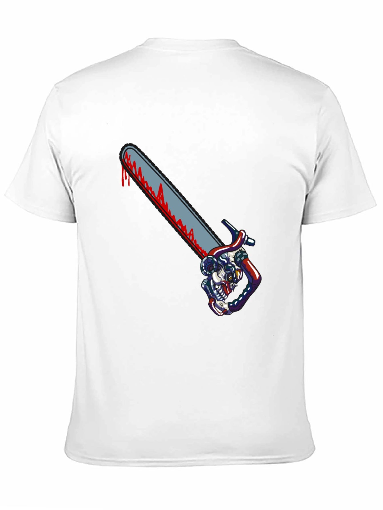 Chainsaw Skull Graphic T-Shirt - Horror Tee