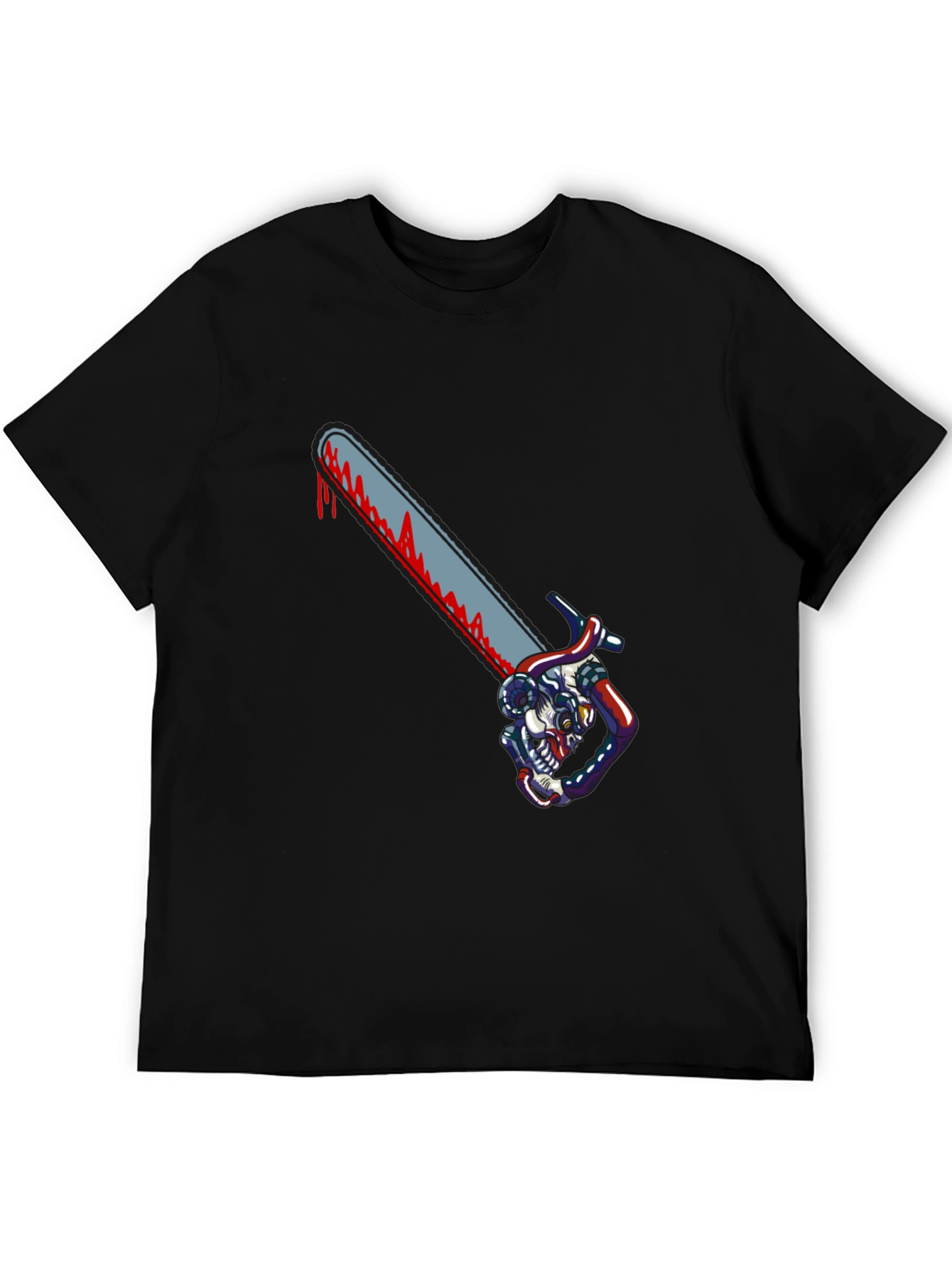 Chainsaw Skull Graphic T-Shirt - Horror Tee