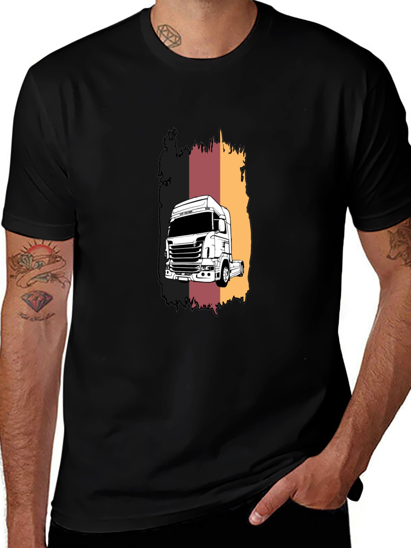 Truck Graphic Tee - Black Short Sleeve